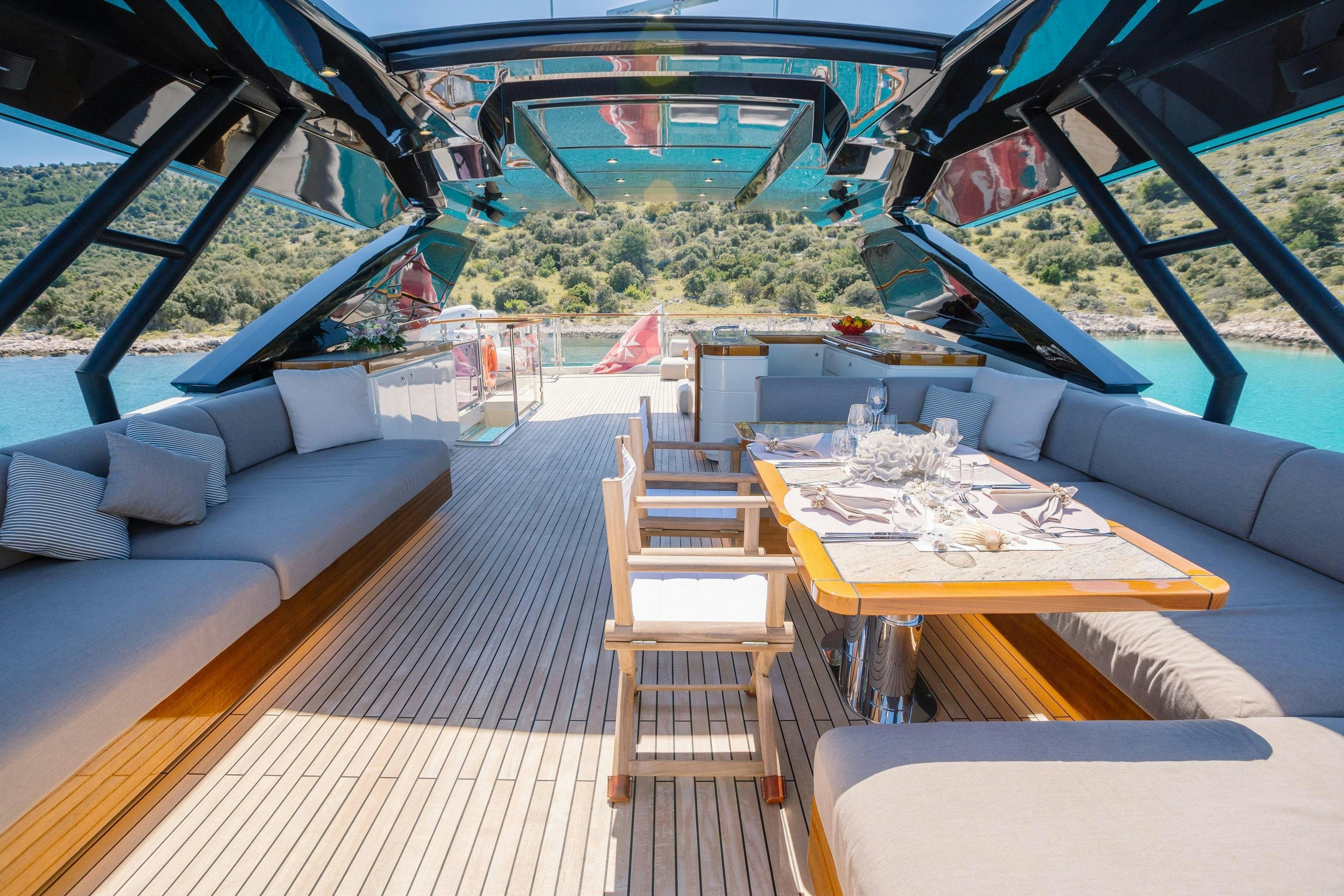 a boat on the water aboard VIVALDI Yacht for Charter