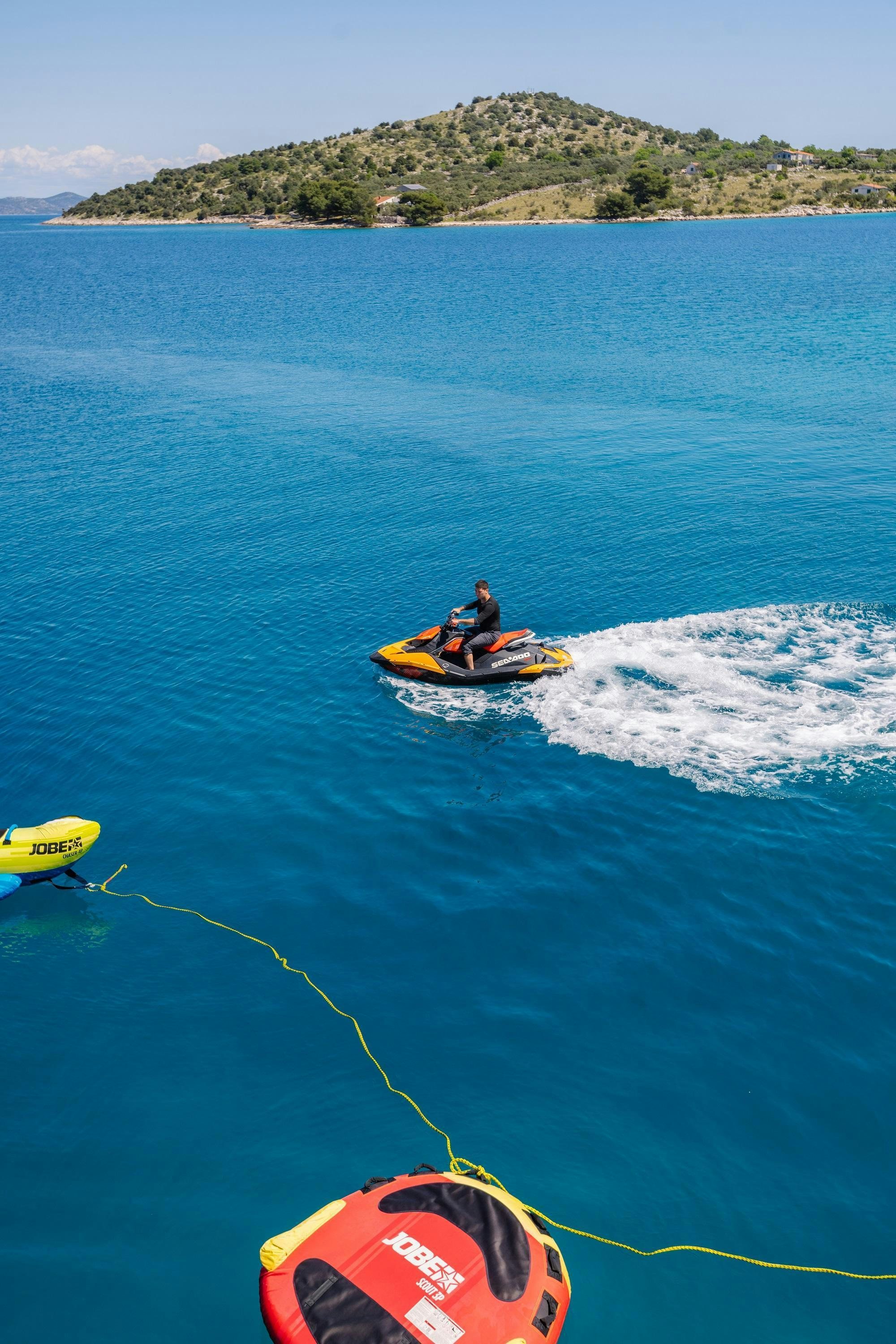 people in a boat on the water aboard VIVALDI Yacht for Charter