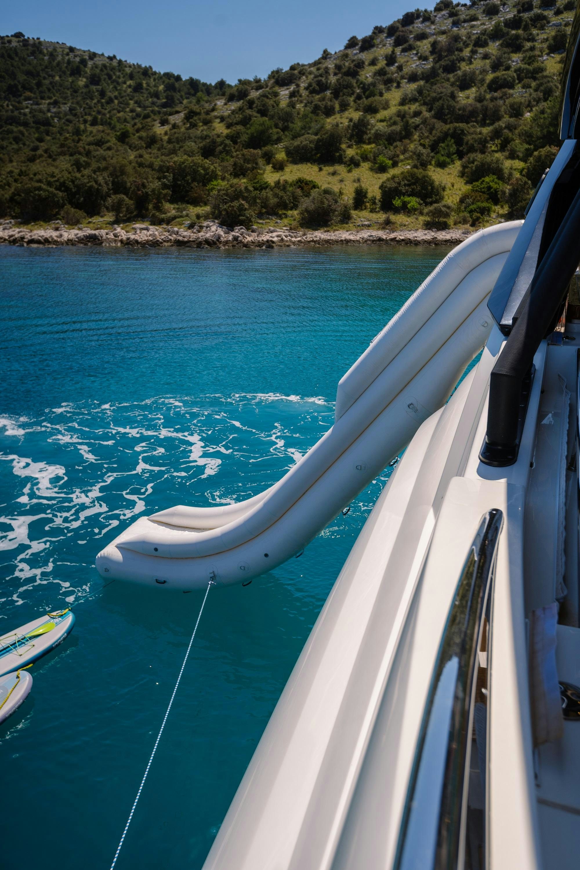 a boat on the water aboard VIVALDI Yacht for Charter