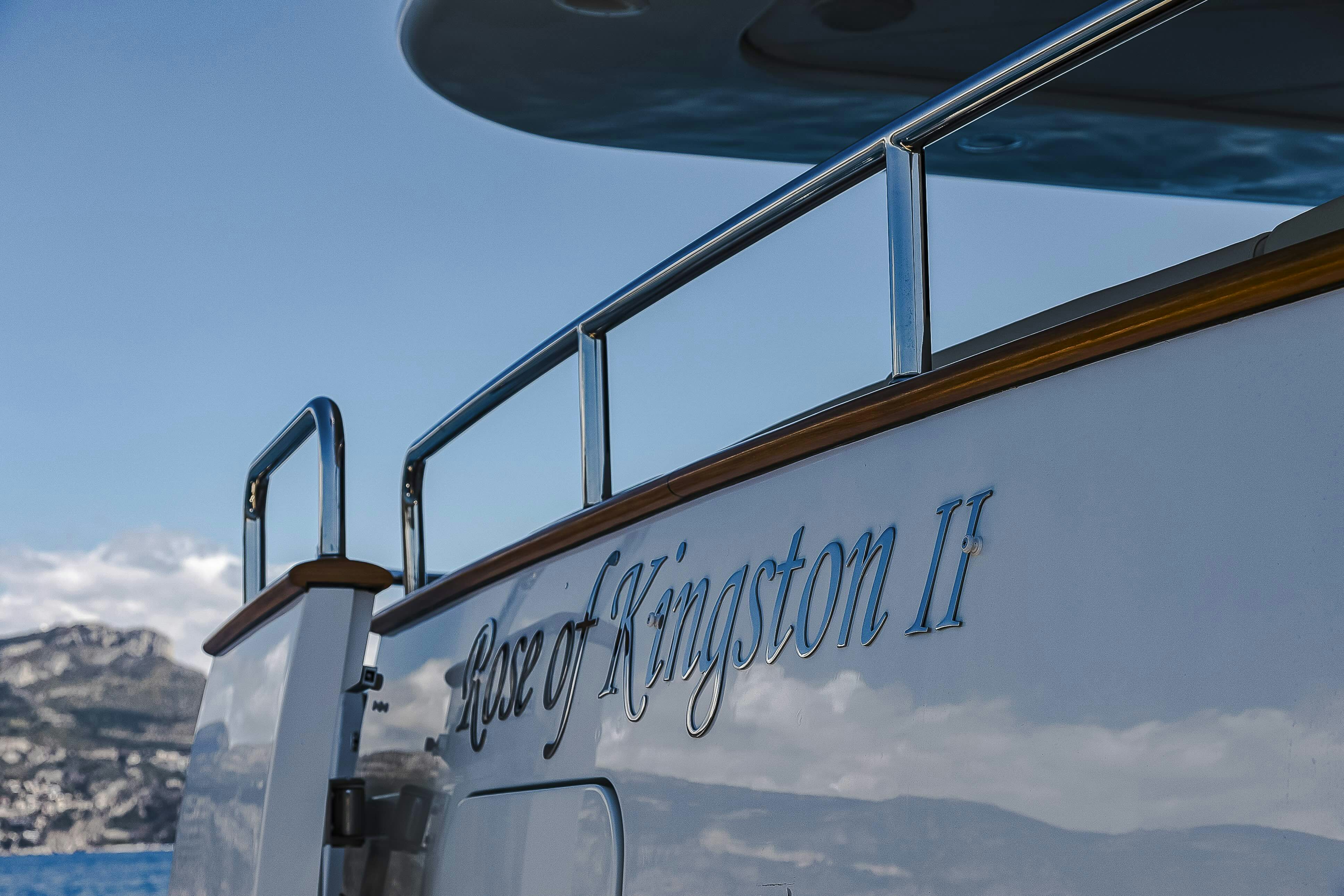 a close-up of a sign aboard ROSE OF KINGSTON II Yacht for Sale