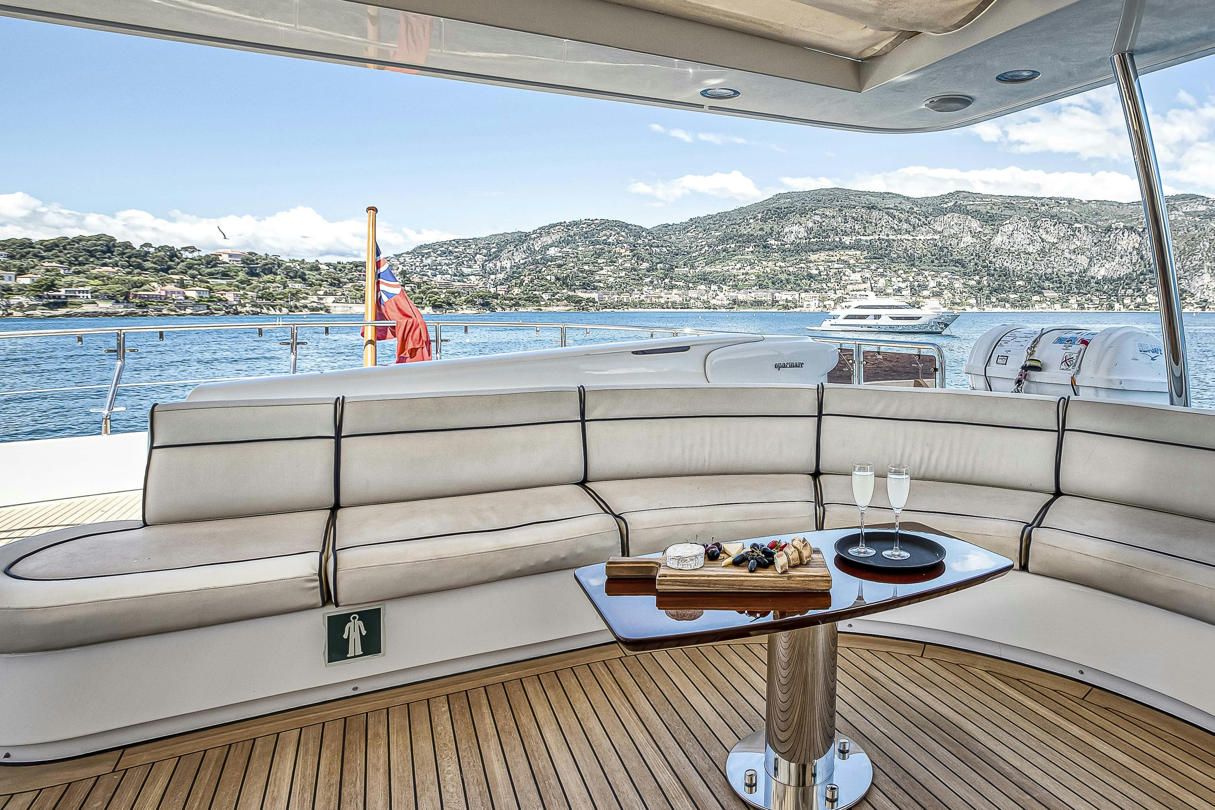 a table on a boat aboard ROSE OF KINGSTON II Yacht for Sale