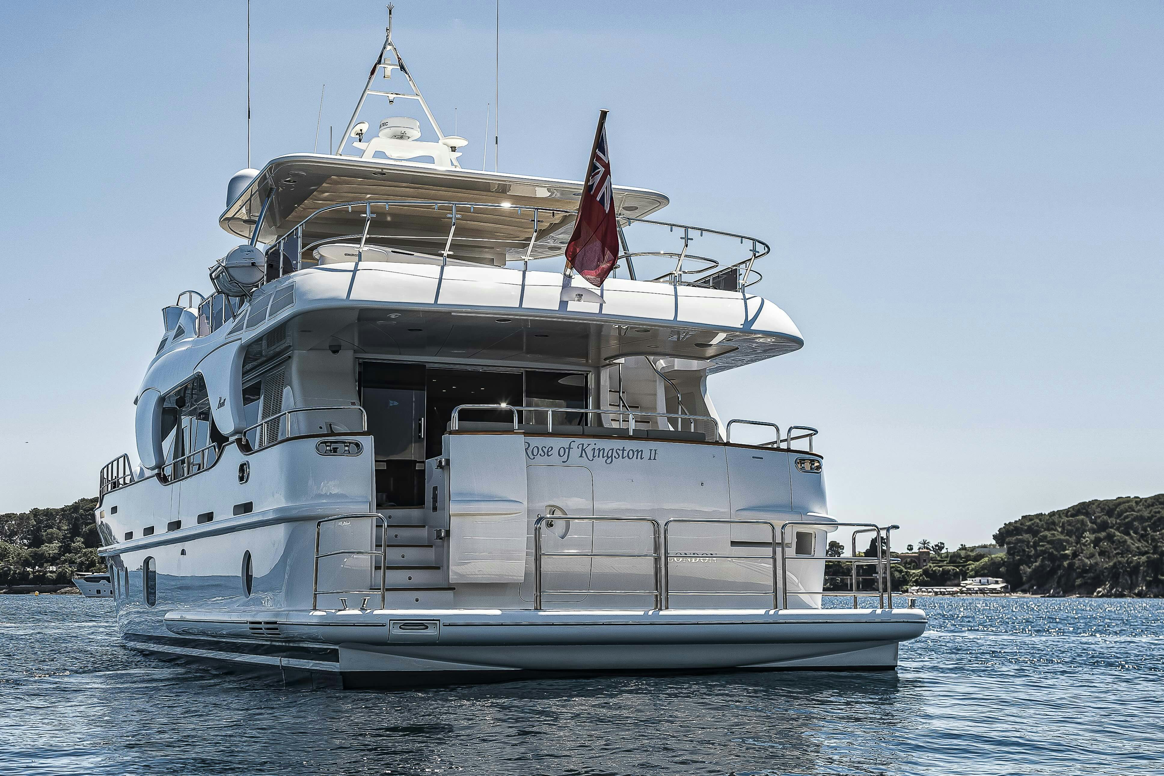 a large white boat in the water aboard ROSE OF KINGSTON II Yacht for Sale