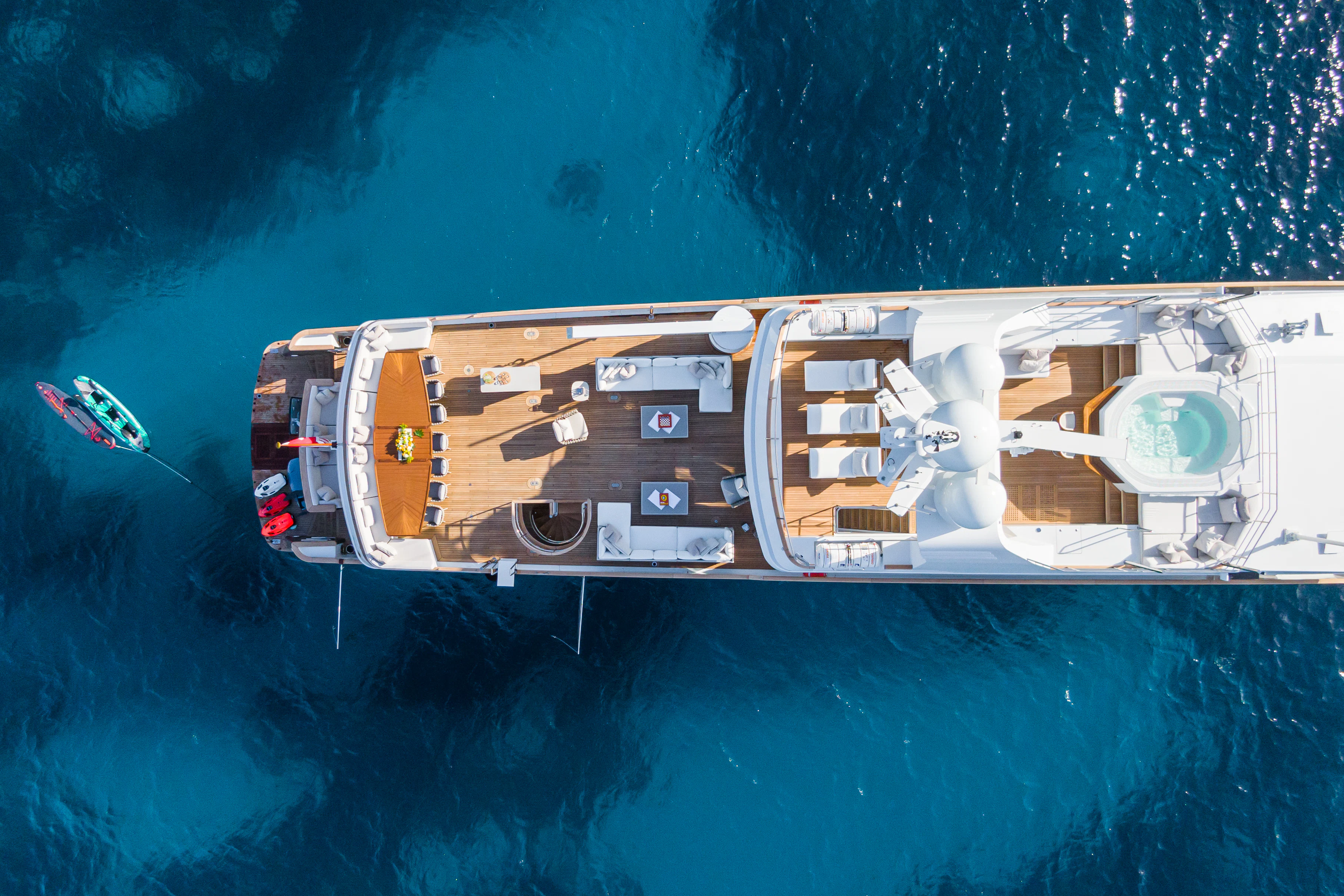 a satellite in space aboard EMERALD Yacht for Charter