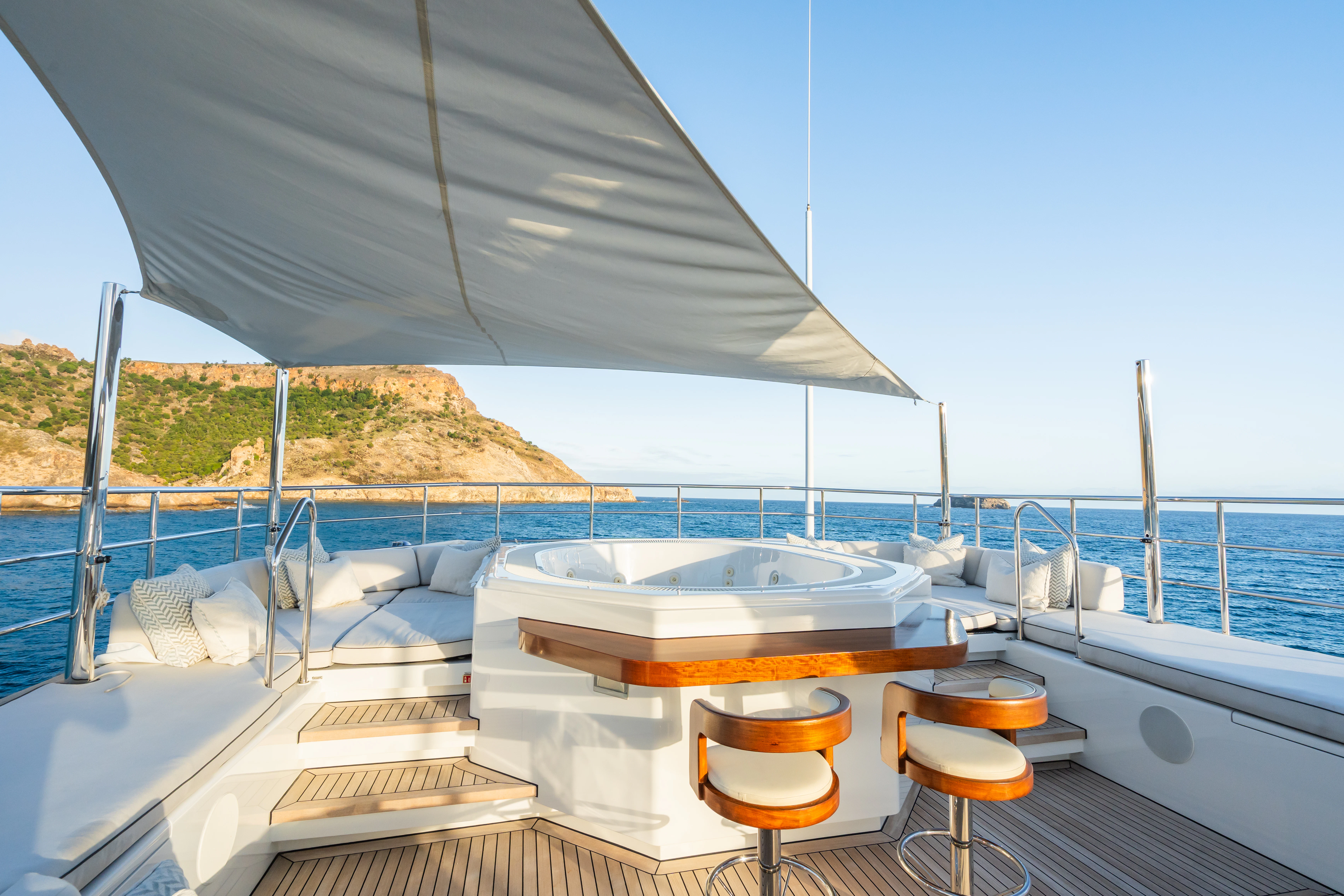 a boat on the water aboard EMERALD Yacht for Charter