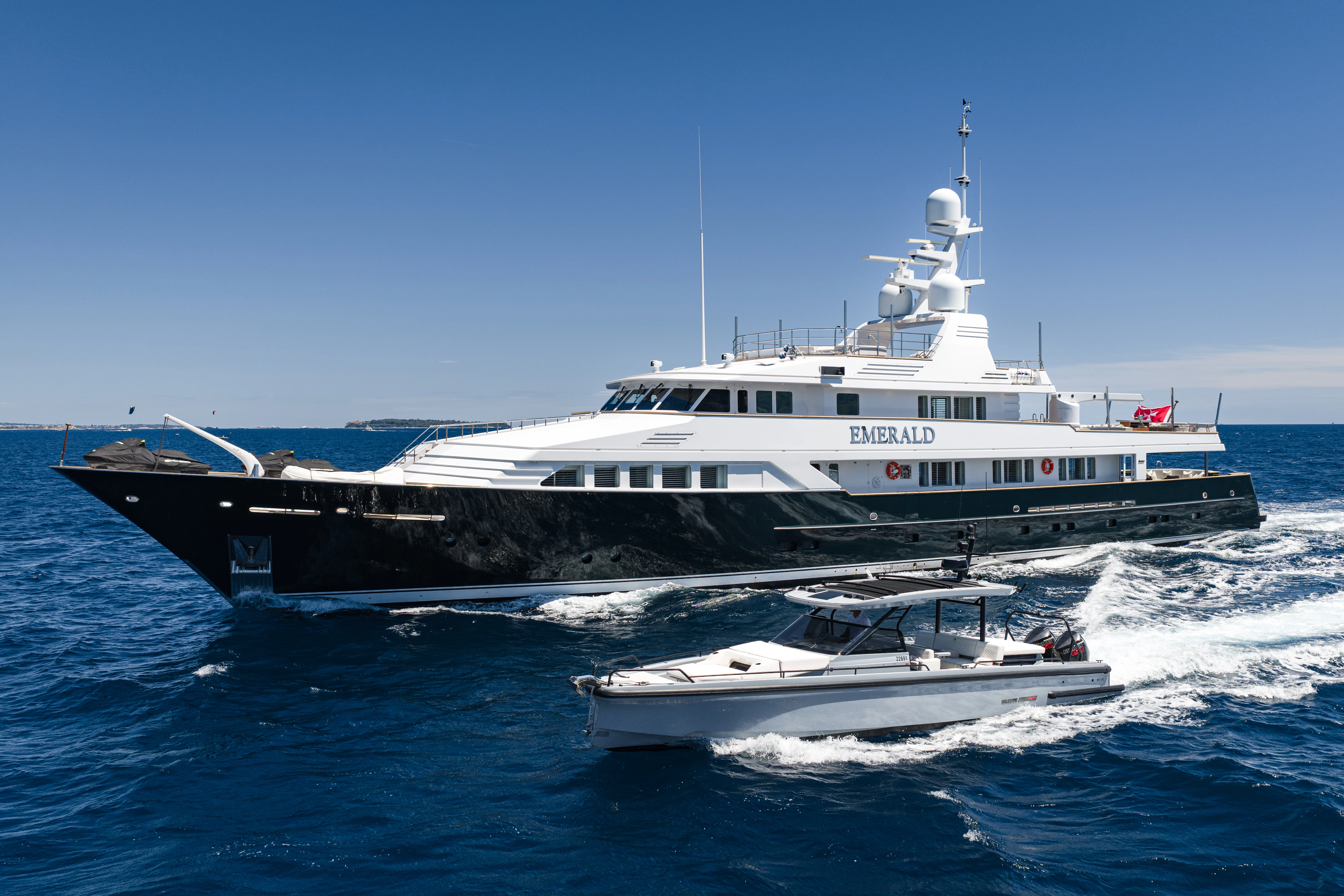 a boat on the water aboard EMERALD Yacht for Sale