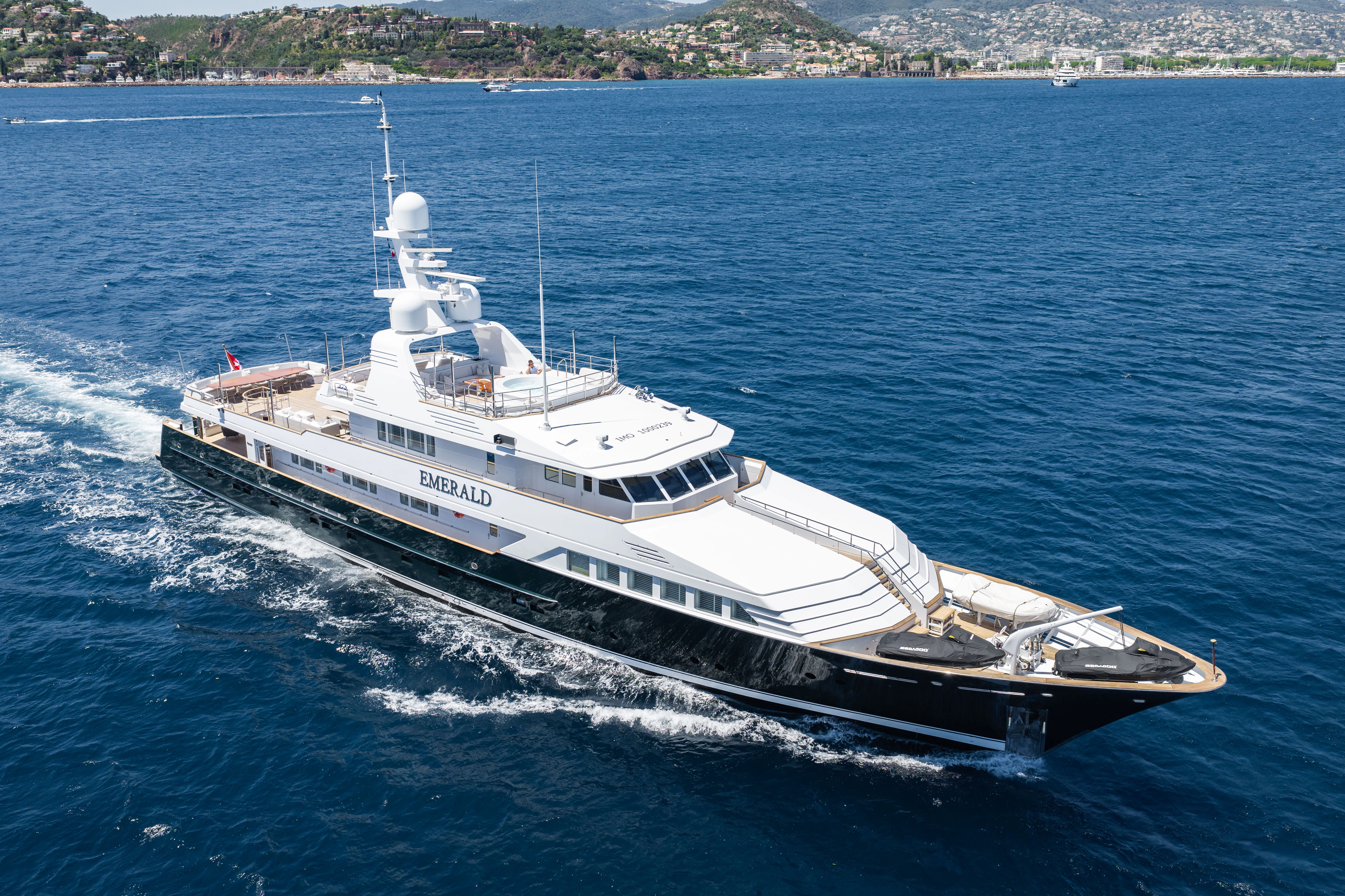 a boat on the water aboard EMERALD Yacht for Charter