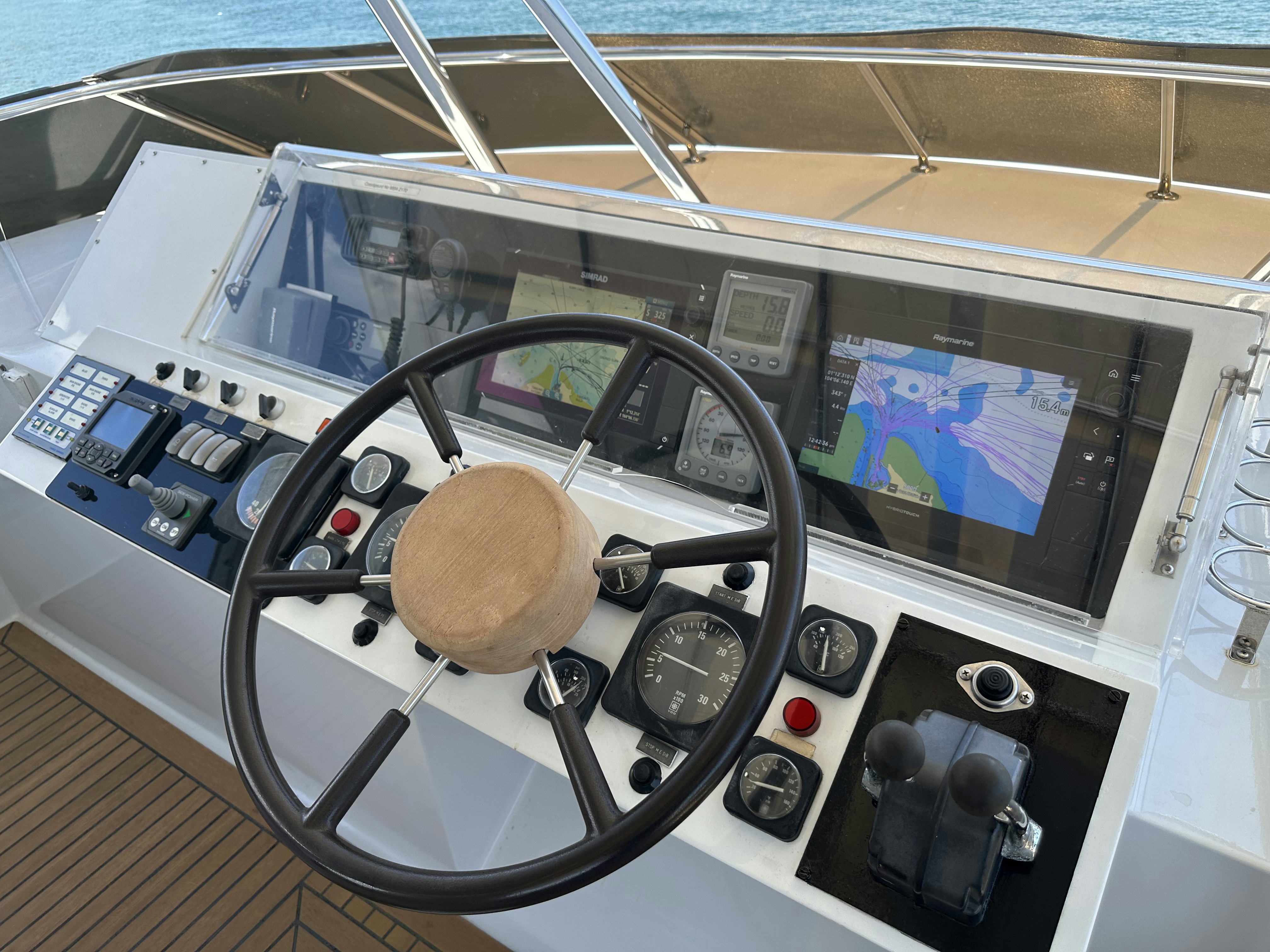 inside of a control panel aboard BRAVEHEART 2 Yacht for Sale