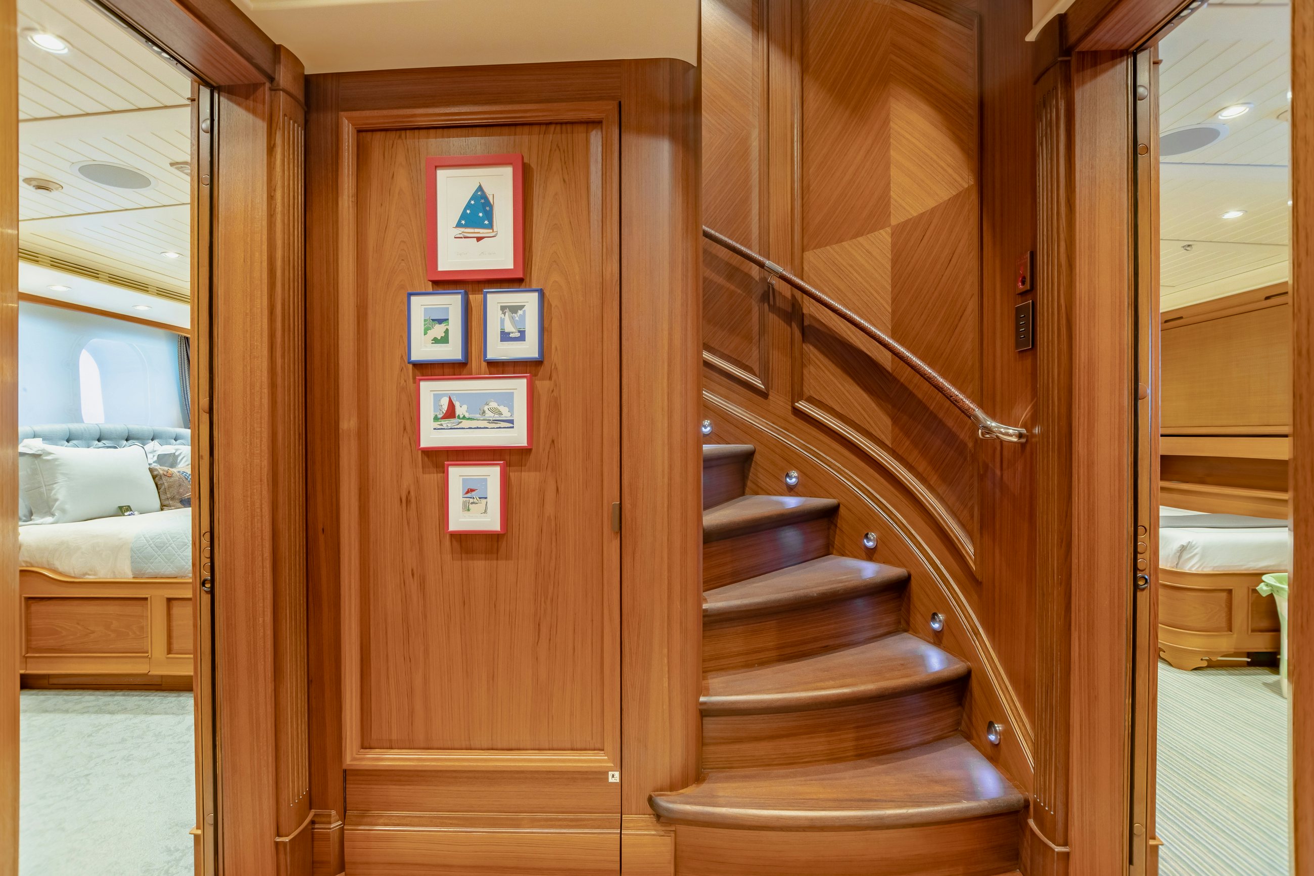 a wood door with a wood door aboard SHADOWL Yacht for Sale