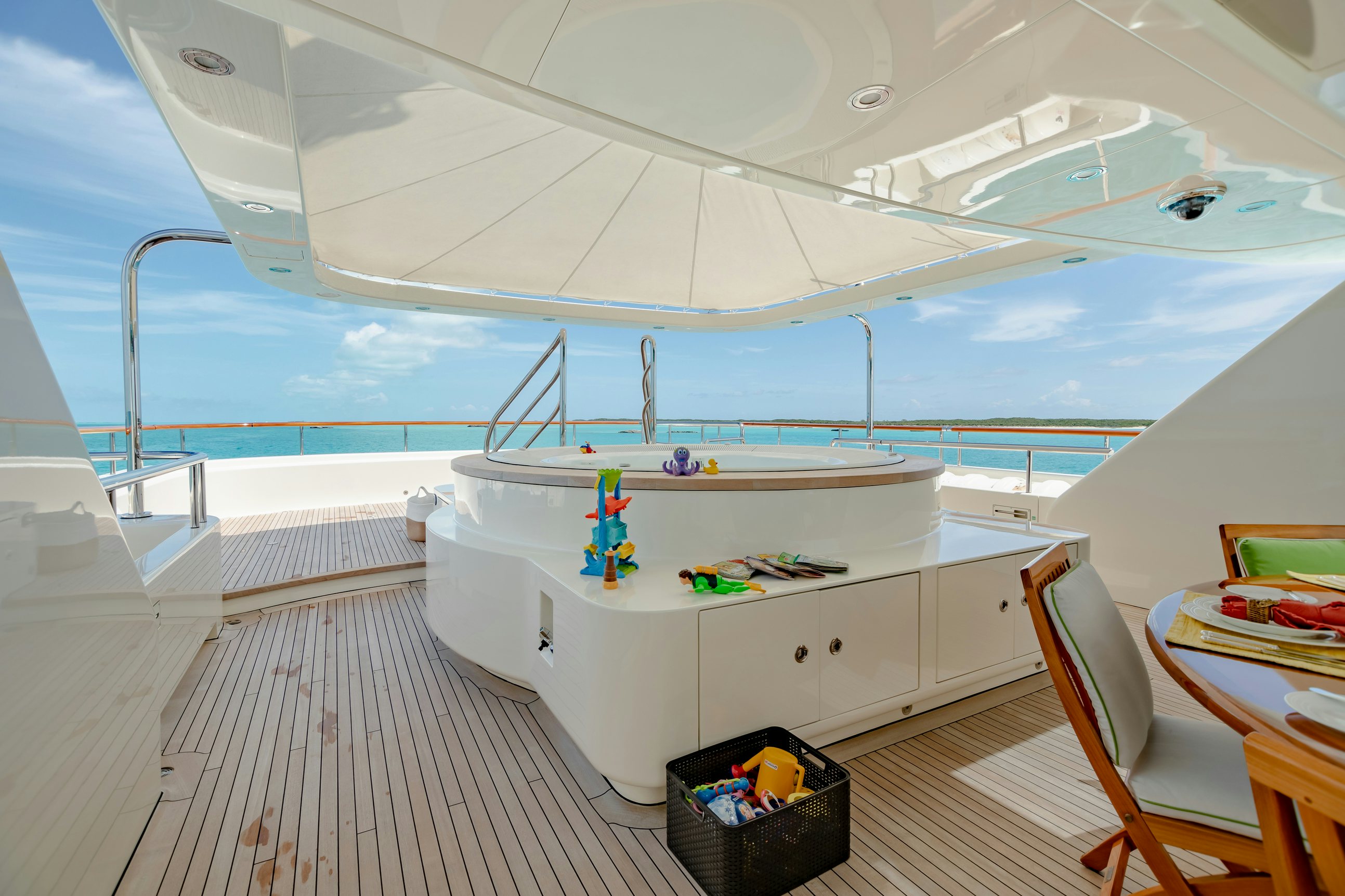 a white room with a pool aboard SHADOWL Yacht for Charter