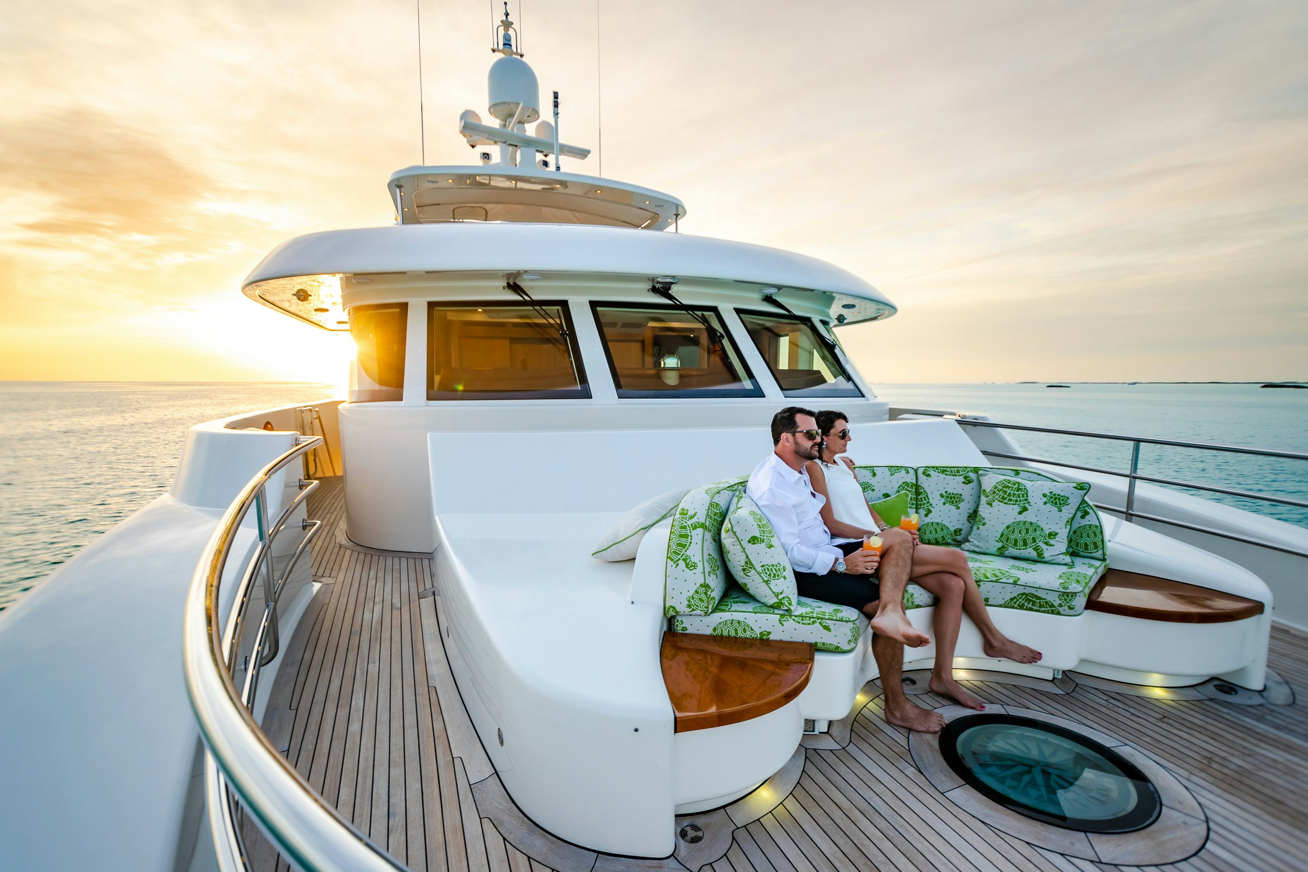 a person sitting on a boat aboard SHADOWL Yacht for Charter