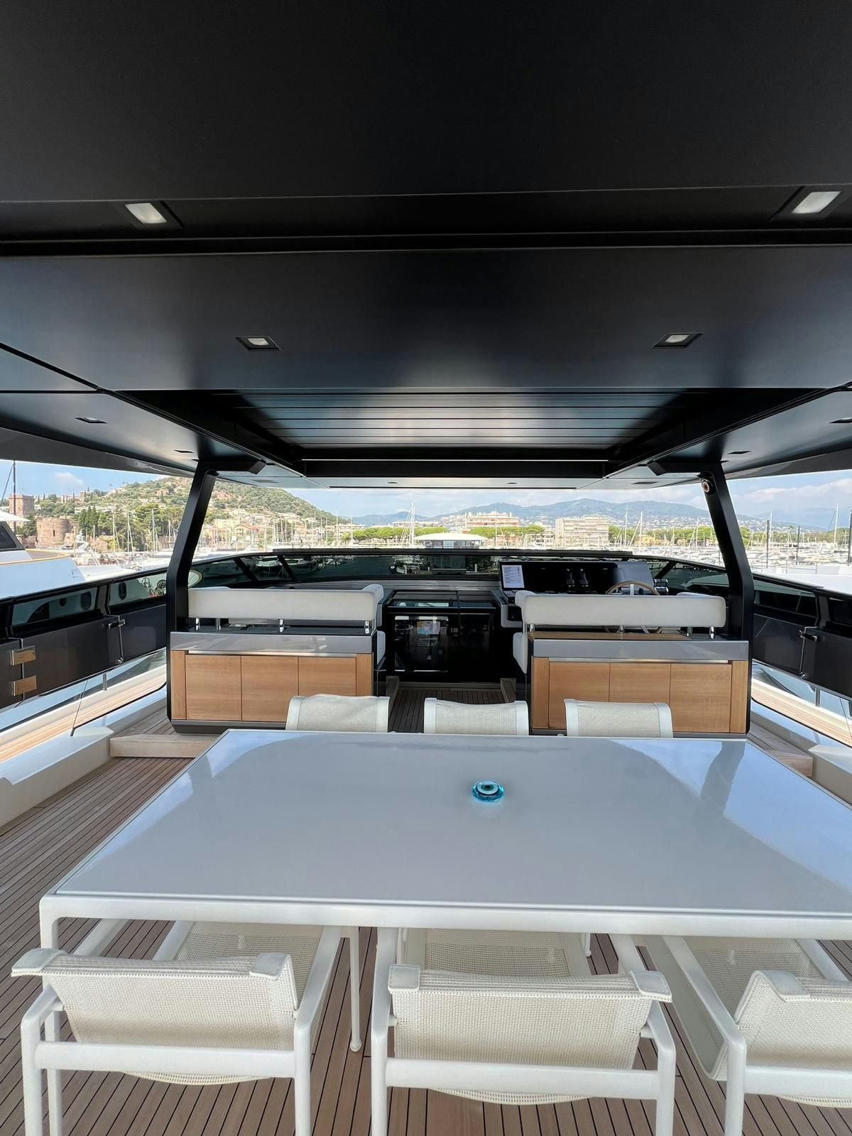 a table with chairs on it aboard MAREA Yacht for Sale