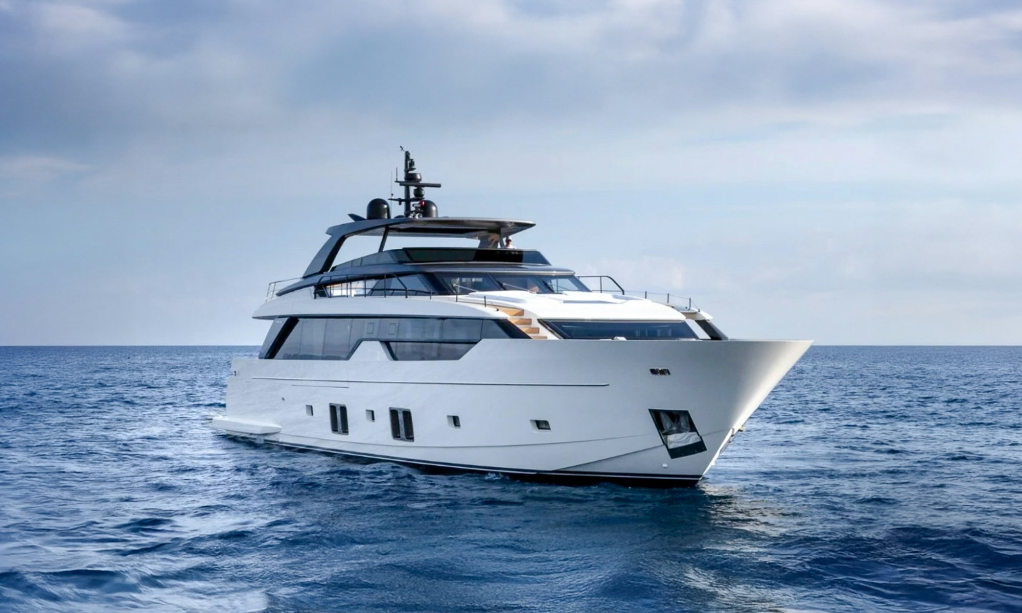 a white yacht in the water aboard MAREA Yacht for Sale