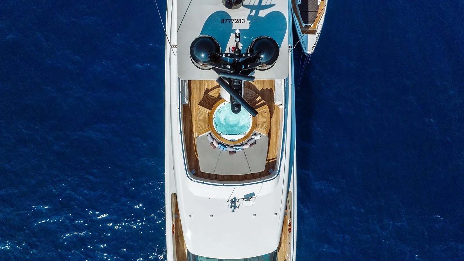 a space ship in the water aboard AWAY Yacht for Charter