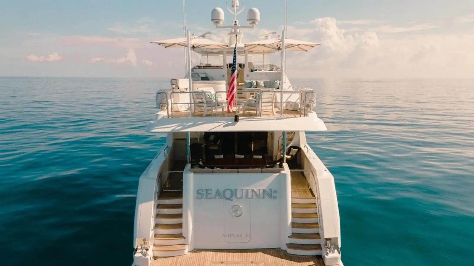 a boat in the water aboard SEAQUINN Yacht for Sale