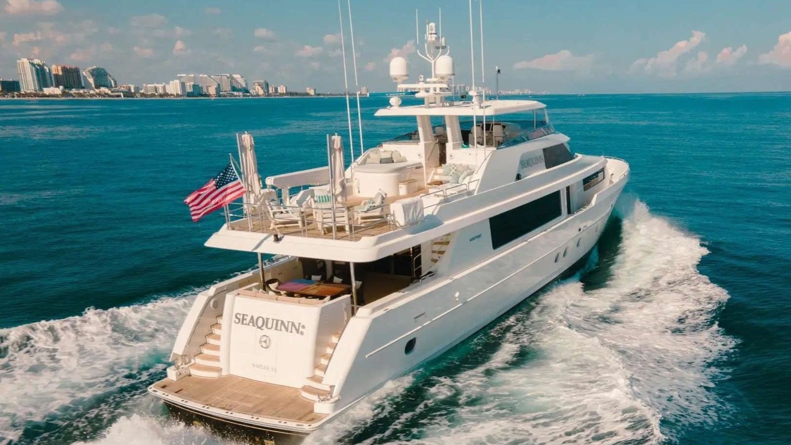 a ship on the water aboard SEAQUINN Yacht for Sale