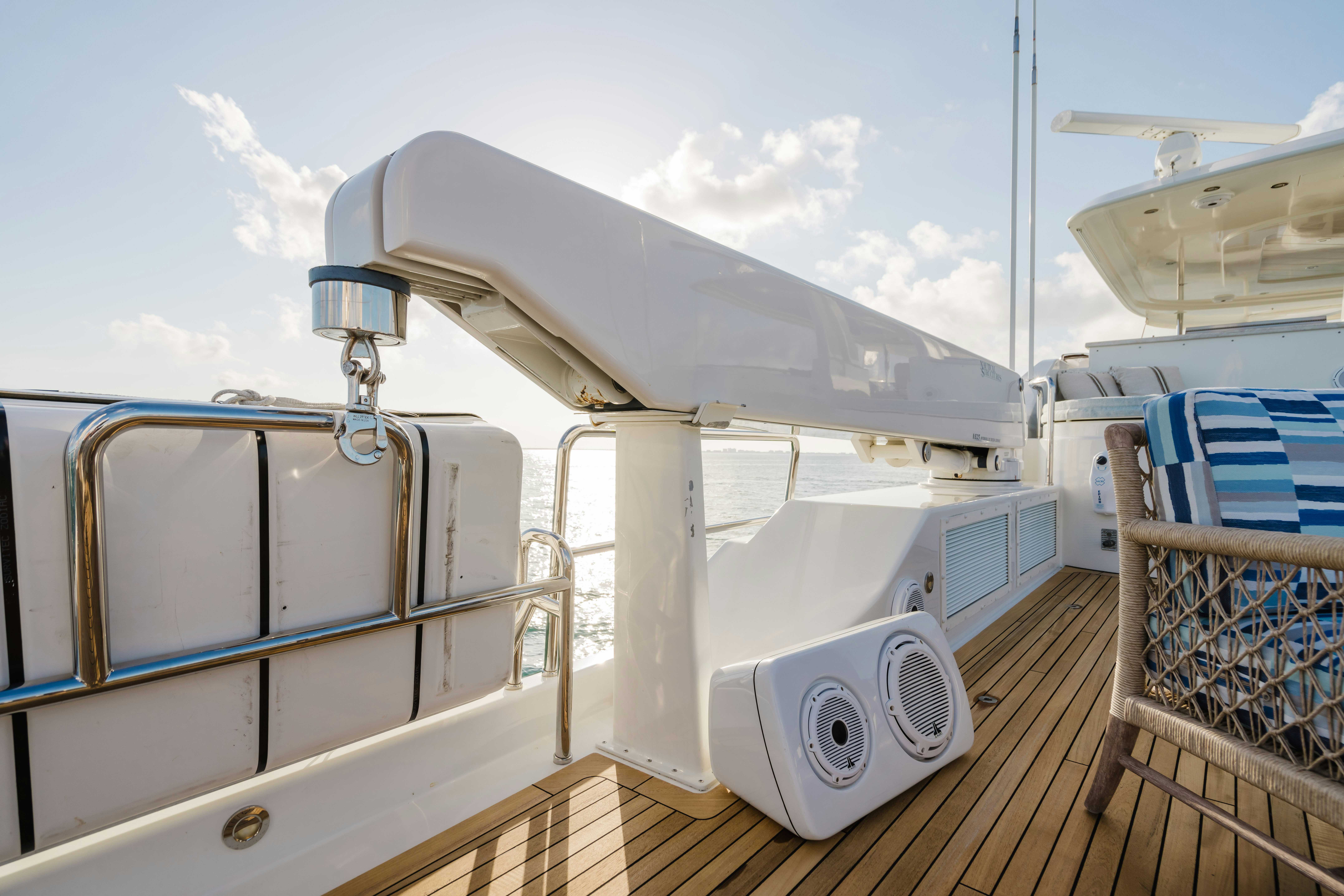 a large white machine on a deck aboard SEAQUINN Yacht for Sale