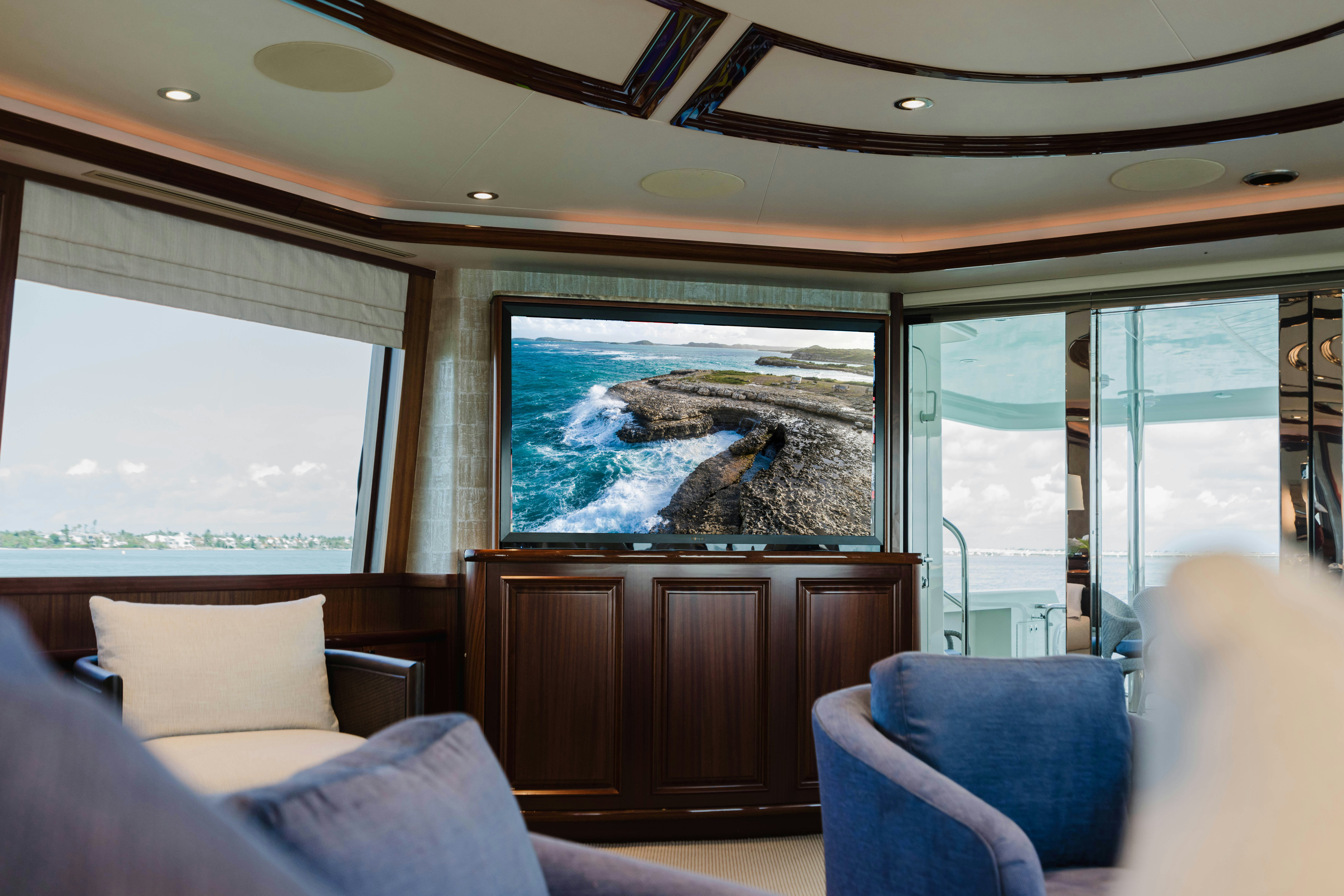 a room with a large painting aboard SEAQUINN Yacht for Sale