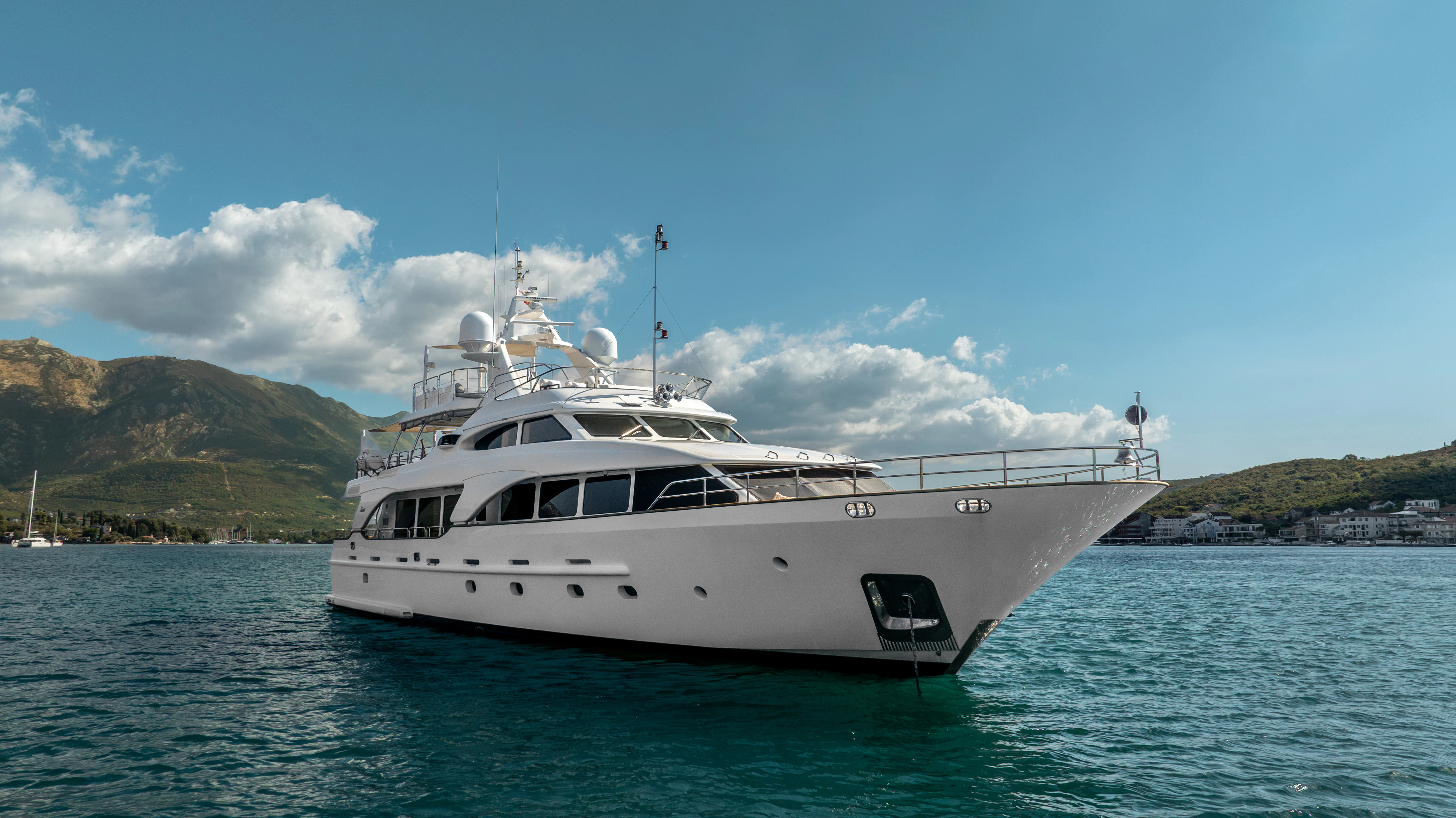 a white boat in the water aboard ARTEMIS Yacht for Sale