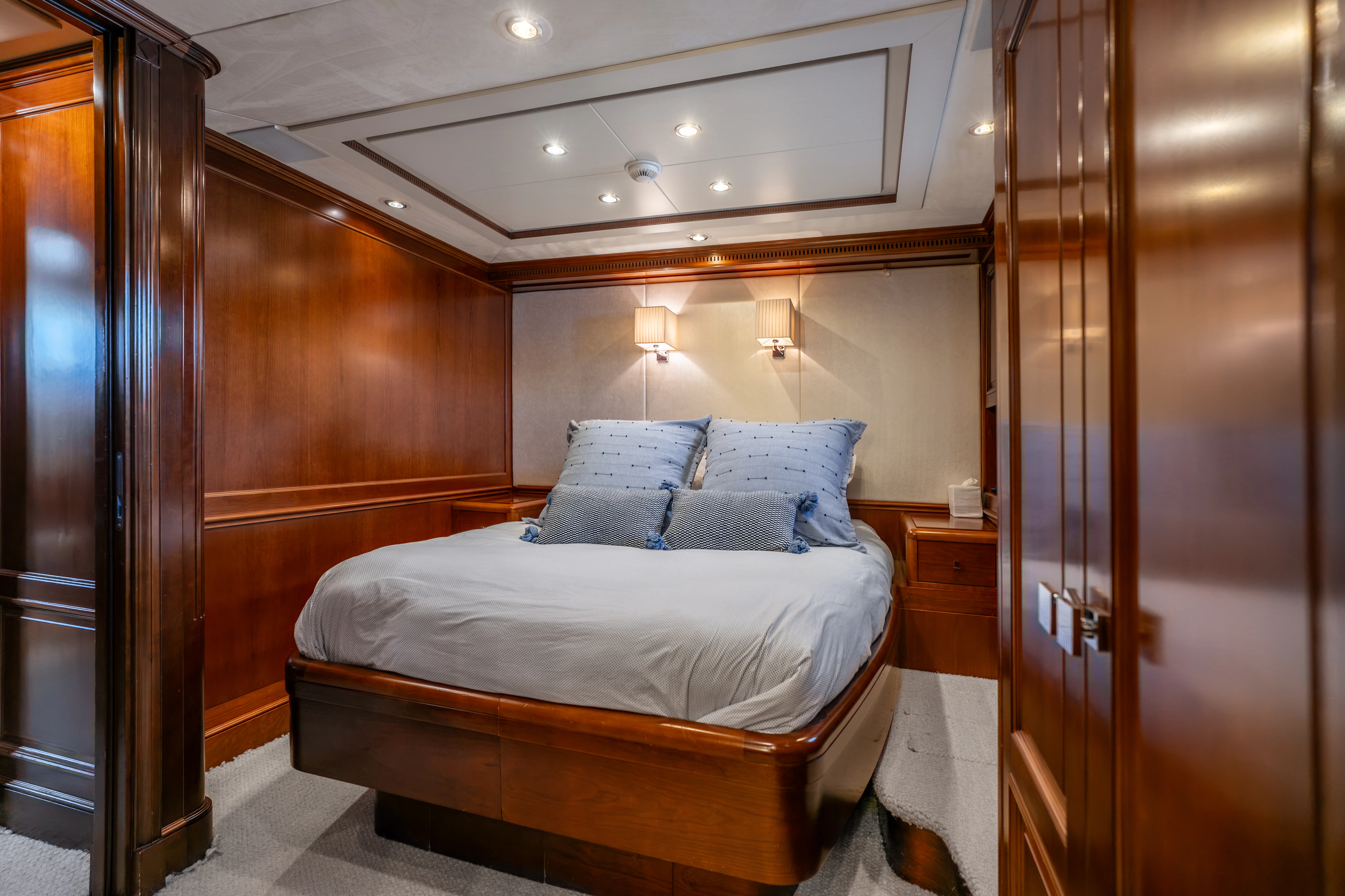 a bed in a room aboard ARTEMIS Yacht for Sale