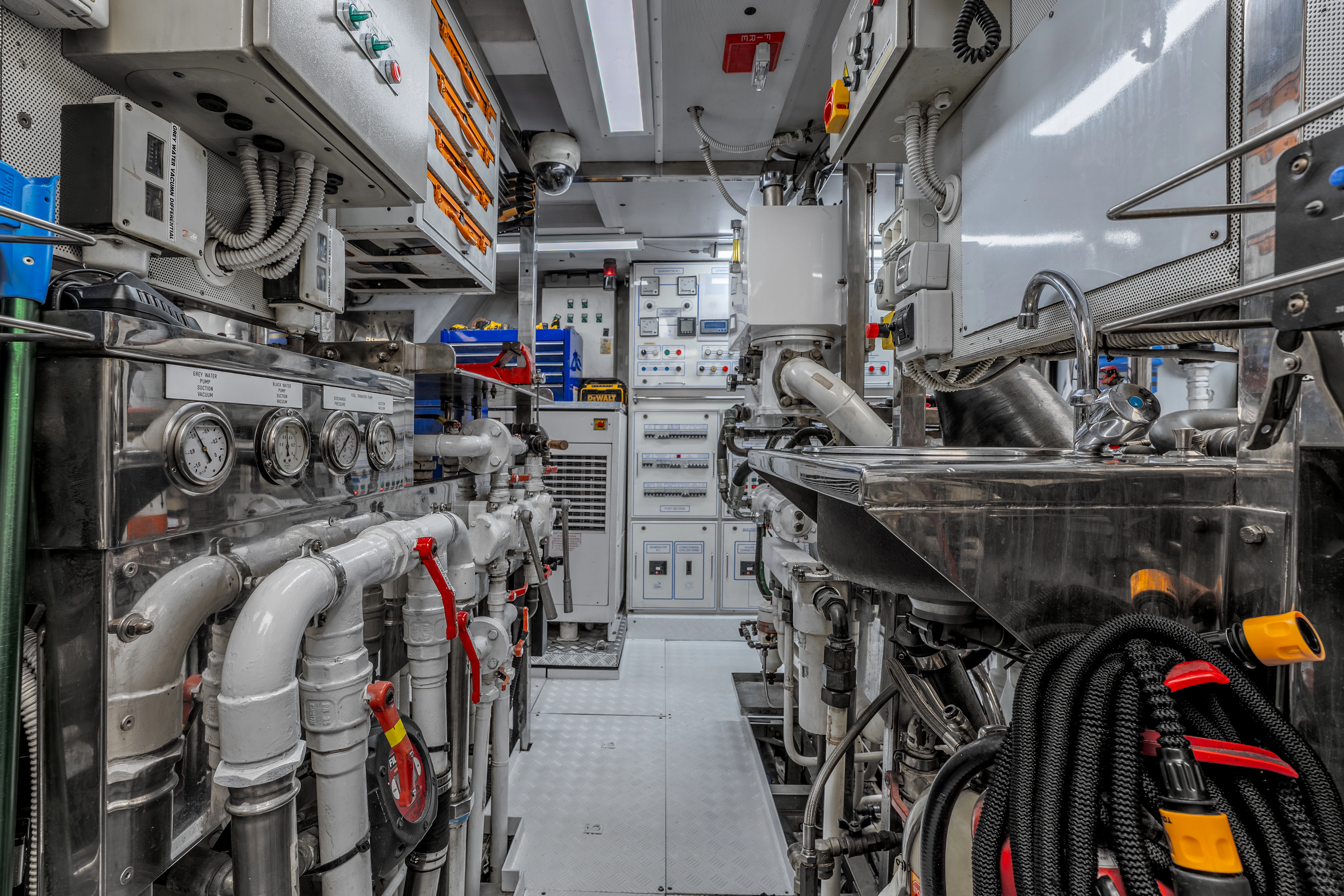 a room with machinery aboard ARTEMIS Yacht for Sale