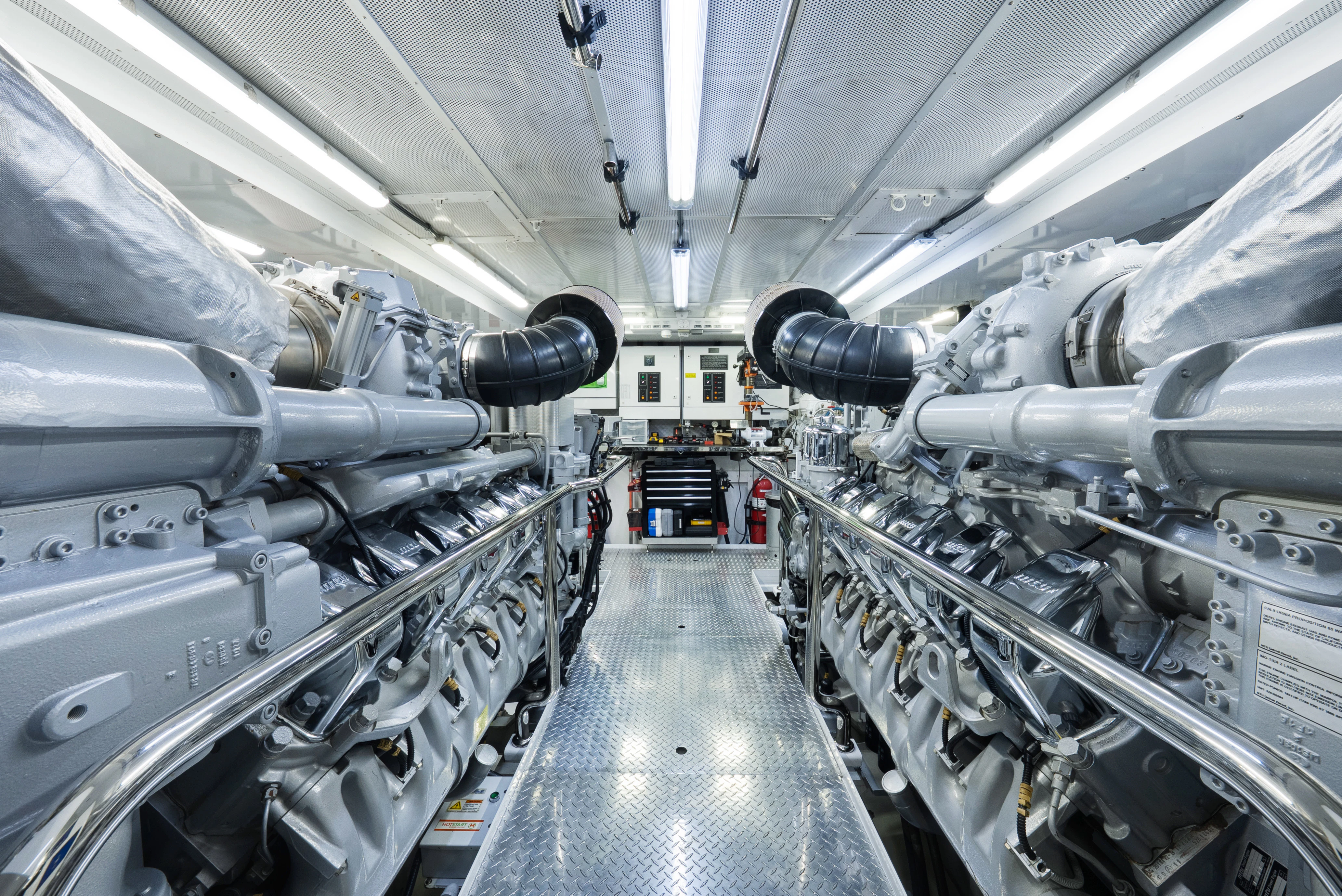 inside of a space ship aboard SILVER LINING Yacht for Sale