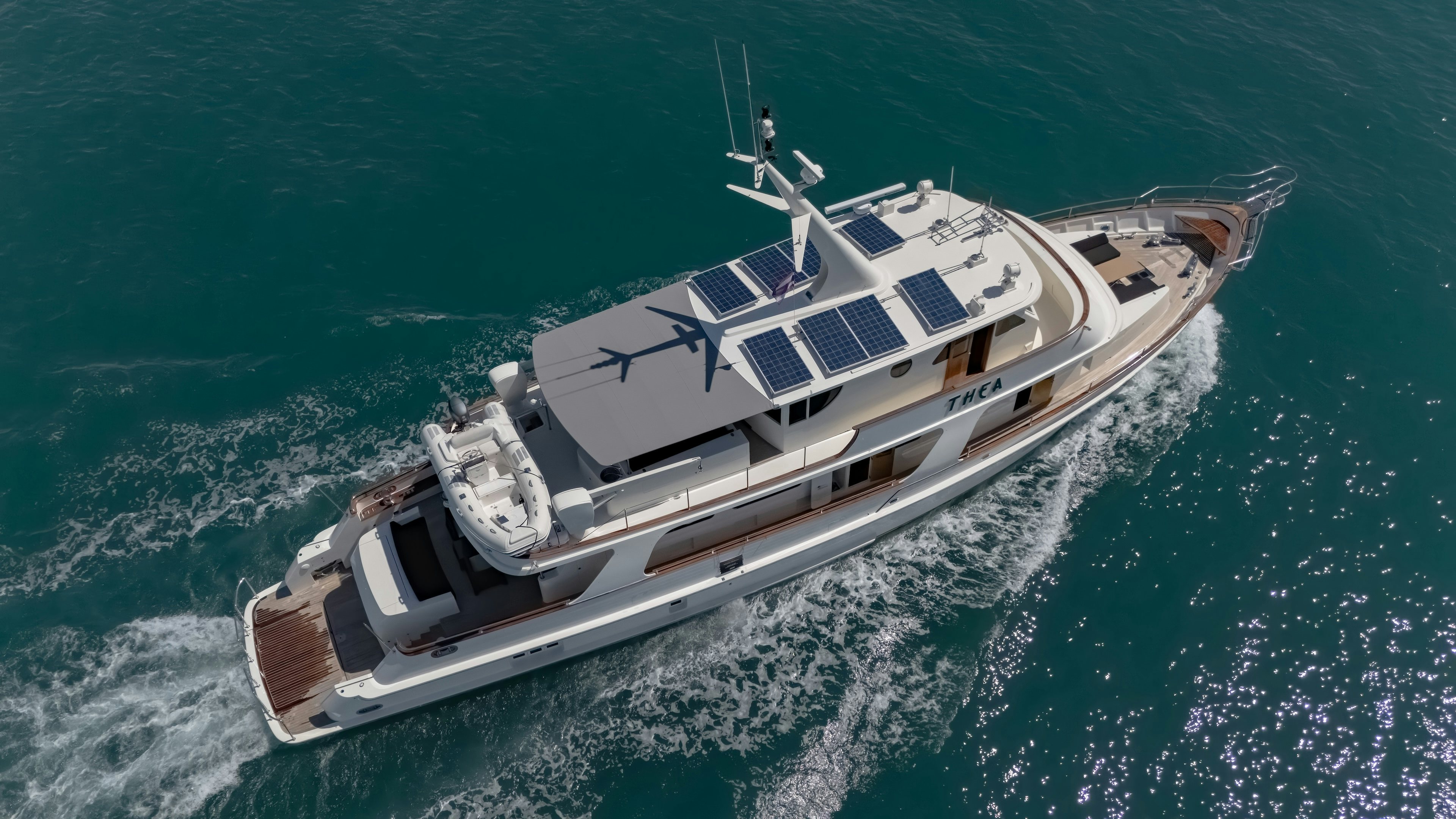 a boat in the water aboard THEA Yacht for Sale