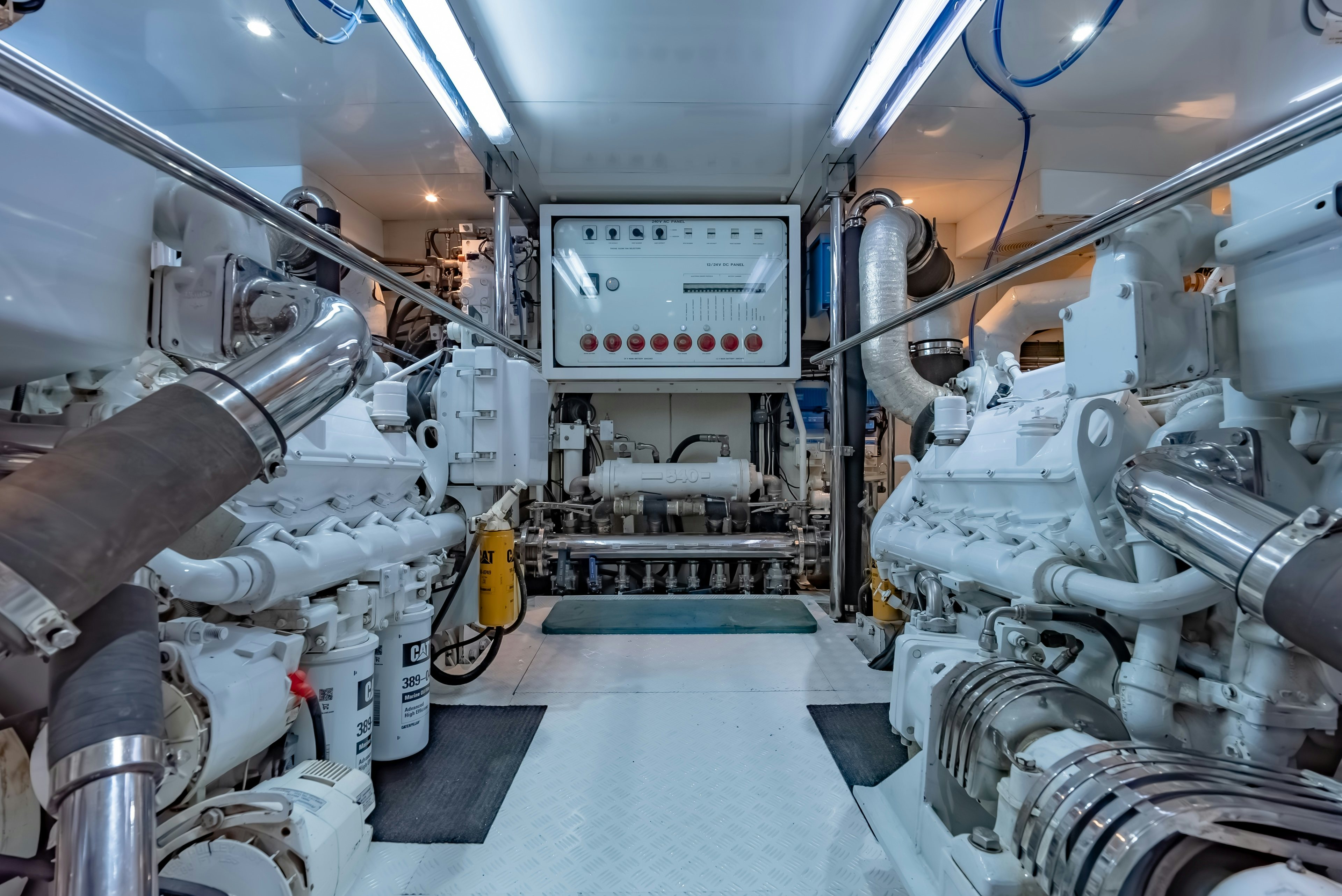 a close-up of a machine aboard THEA Yacht for Sale