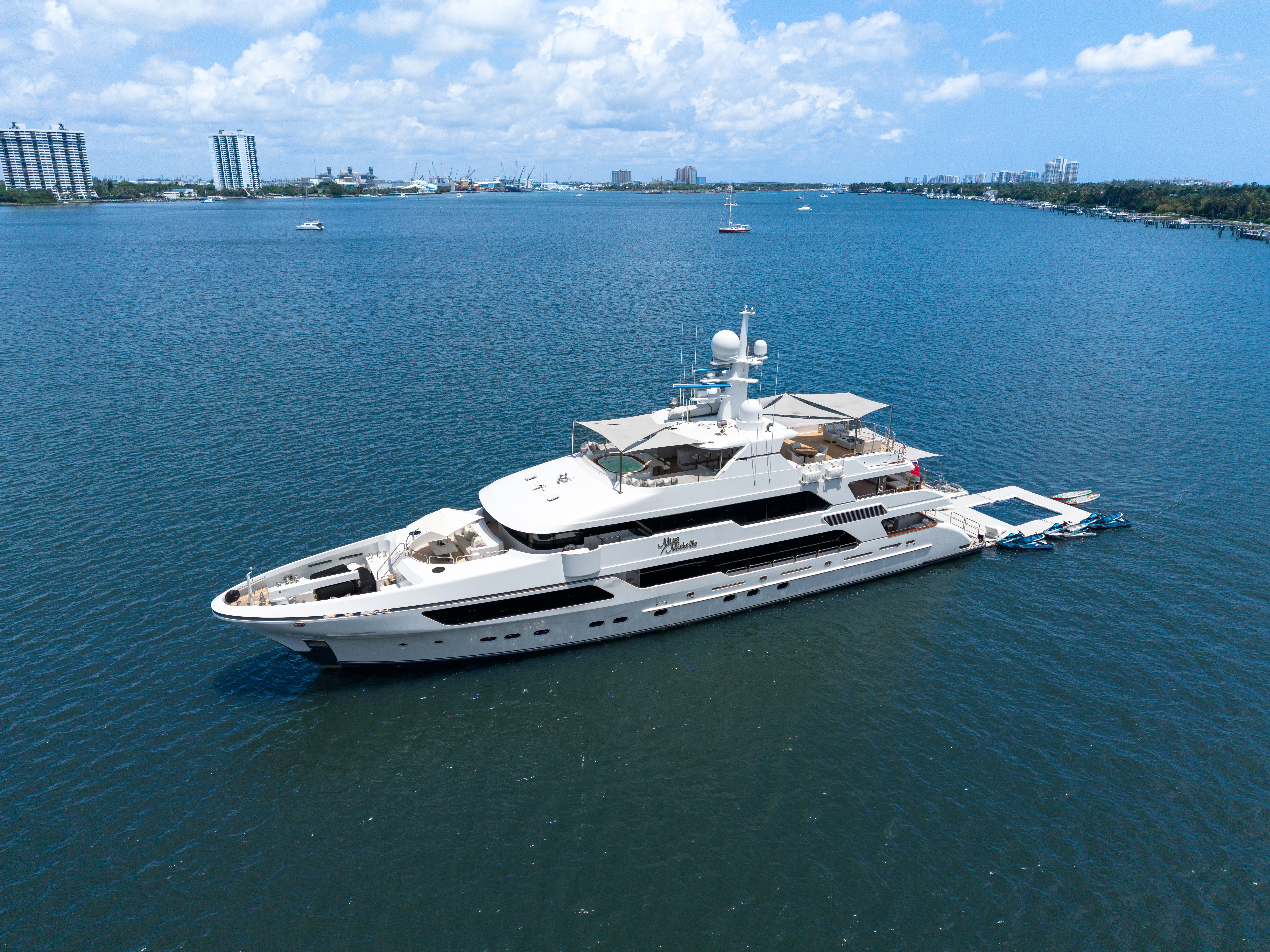 a boat on the water aboard MISS MICHELLE Yacht for Charter