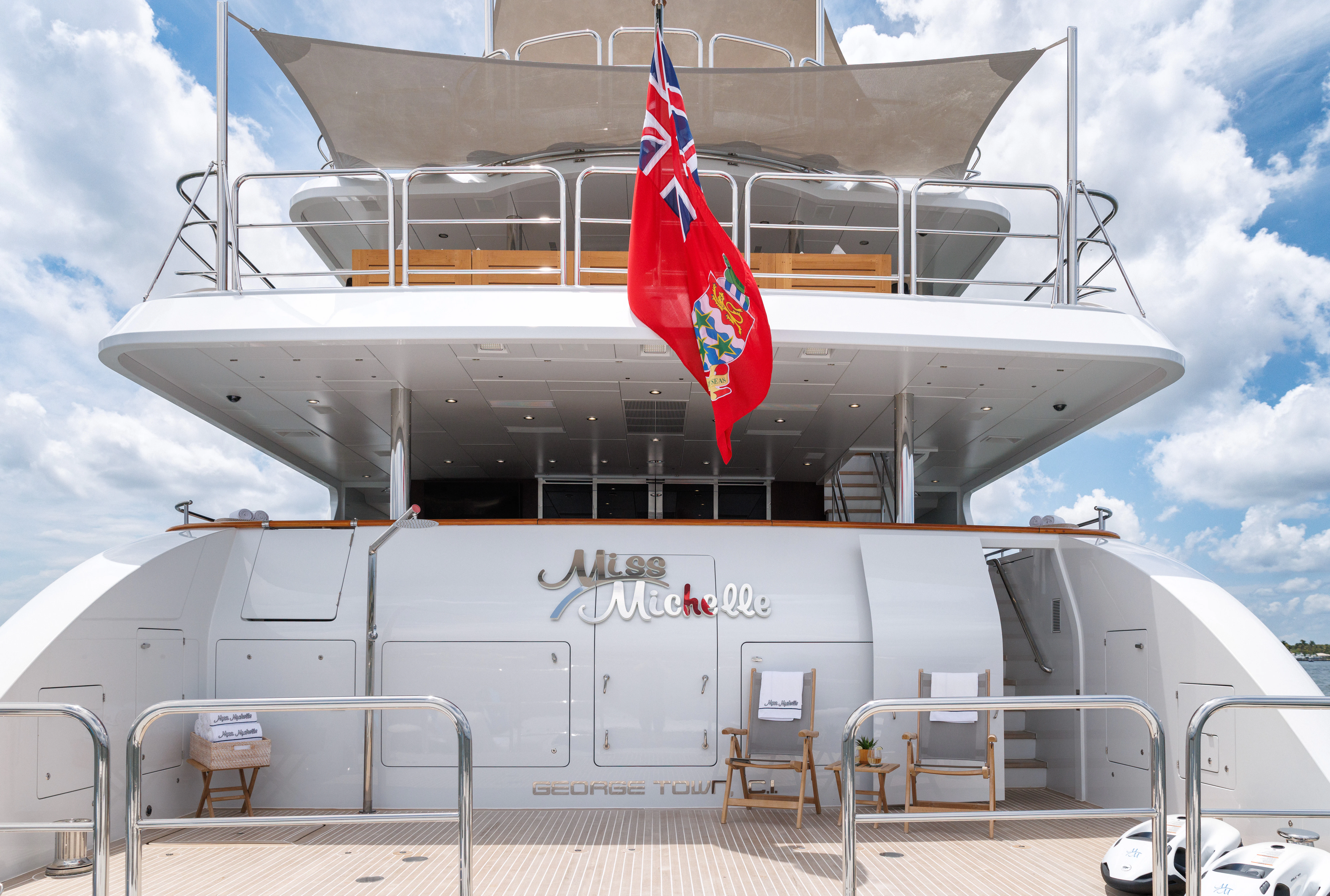 a large space shuttle aboard MISS MICHELLE Yacht for Charter