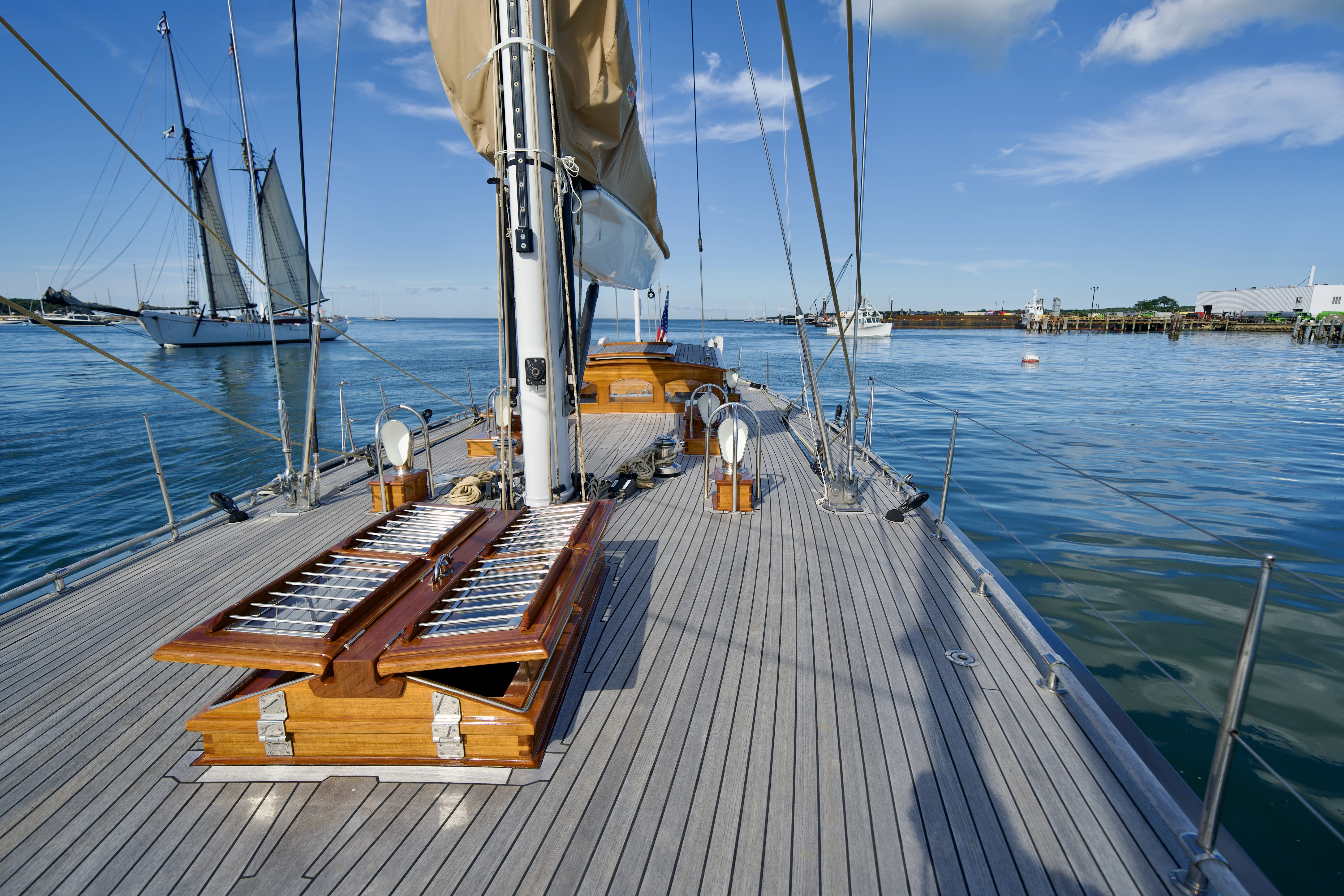 a wooden dock on a boat aboard ISABEL Yacht for Sale