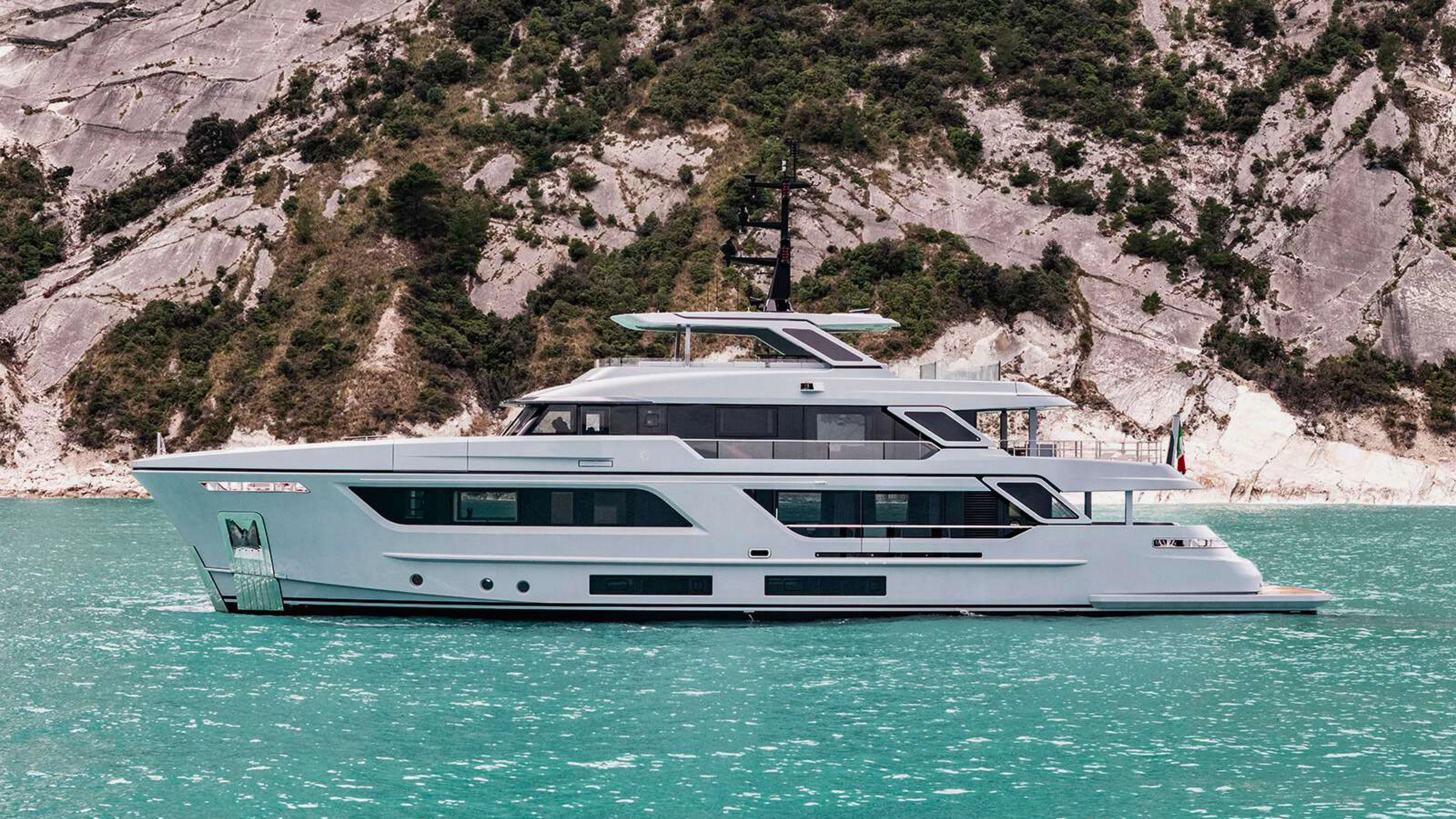 a boat on the water aboard PAZIENZA Yacht for Charter