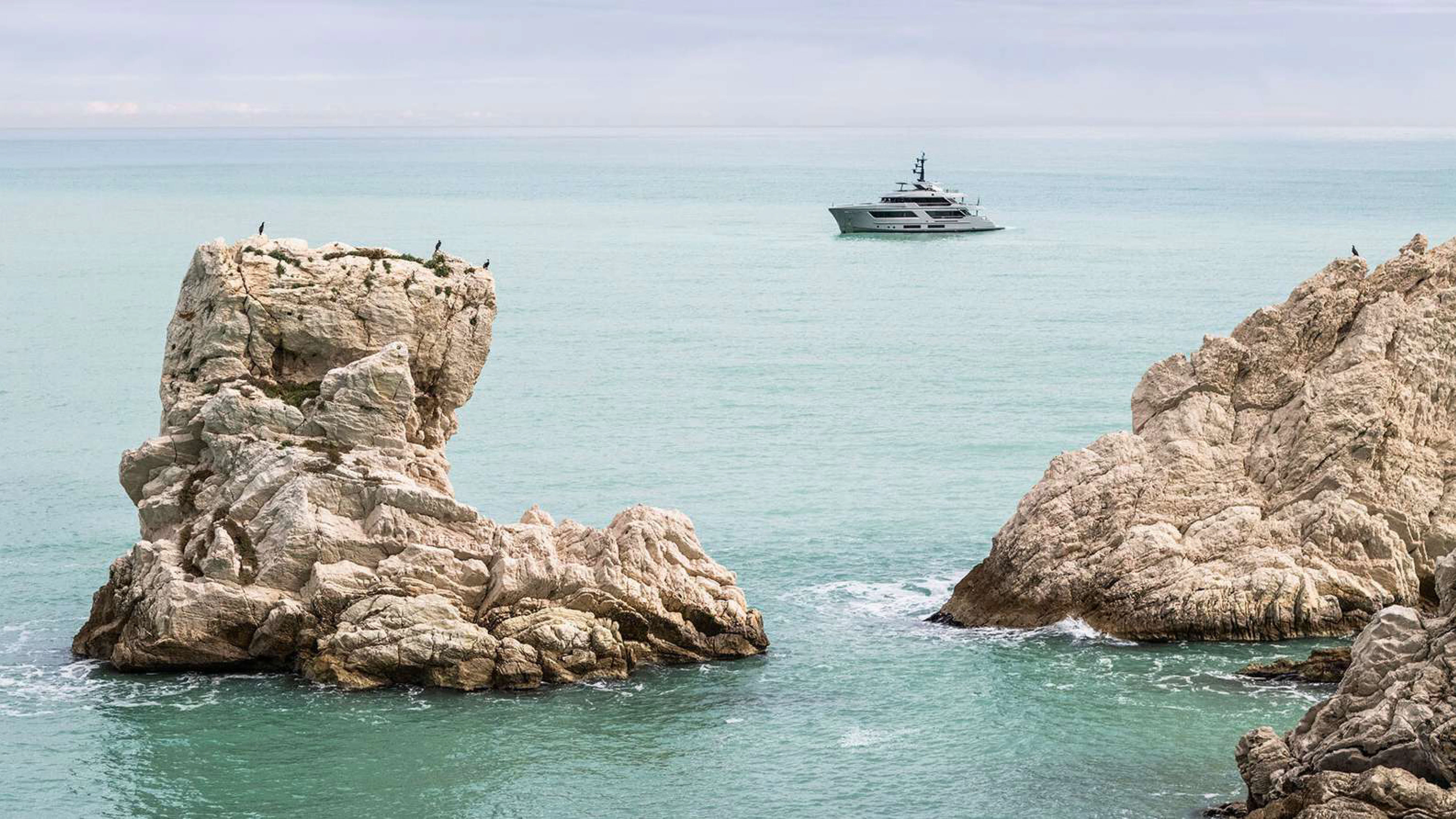 a boat sailing on the sea aboard PAZIENZA Yacht for Charter