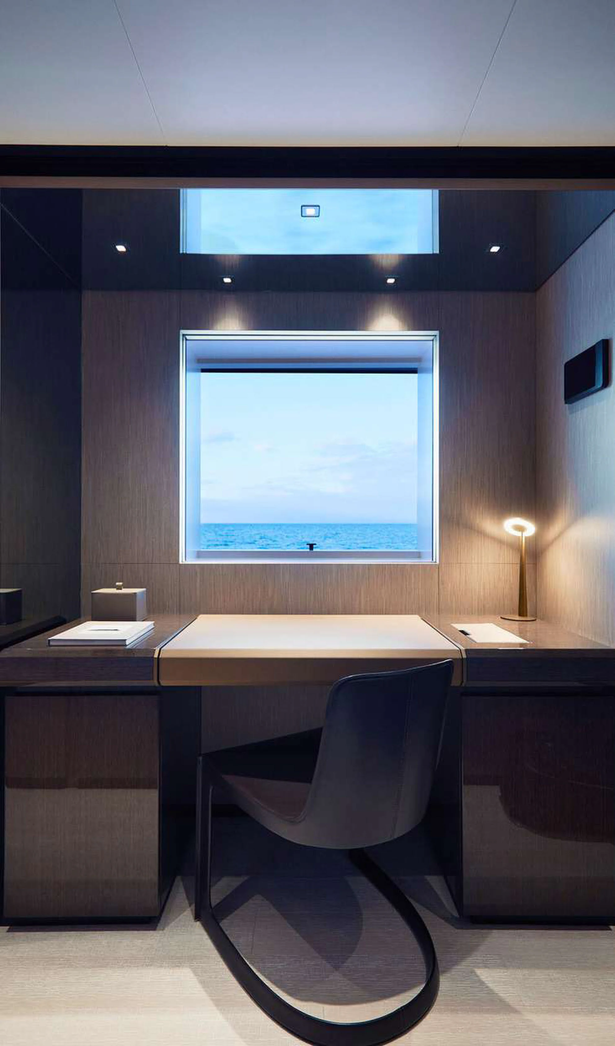 a room with a large screen aboard PAZIENZA Yacht for Charter