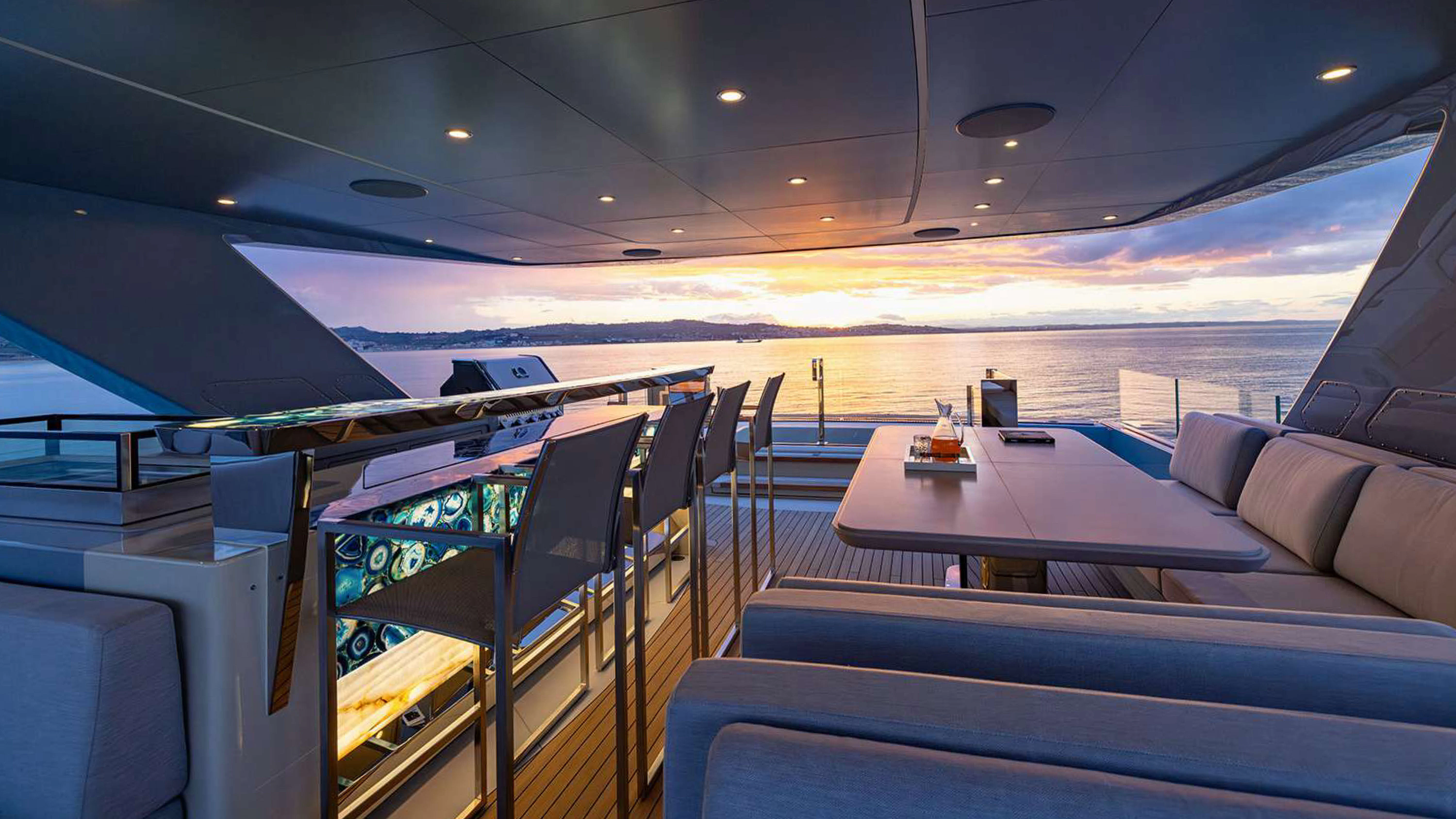 inside of a boat aboard PAZIENZA Yacht for Charter