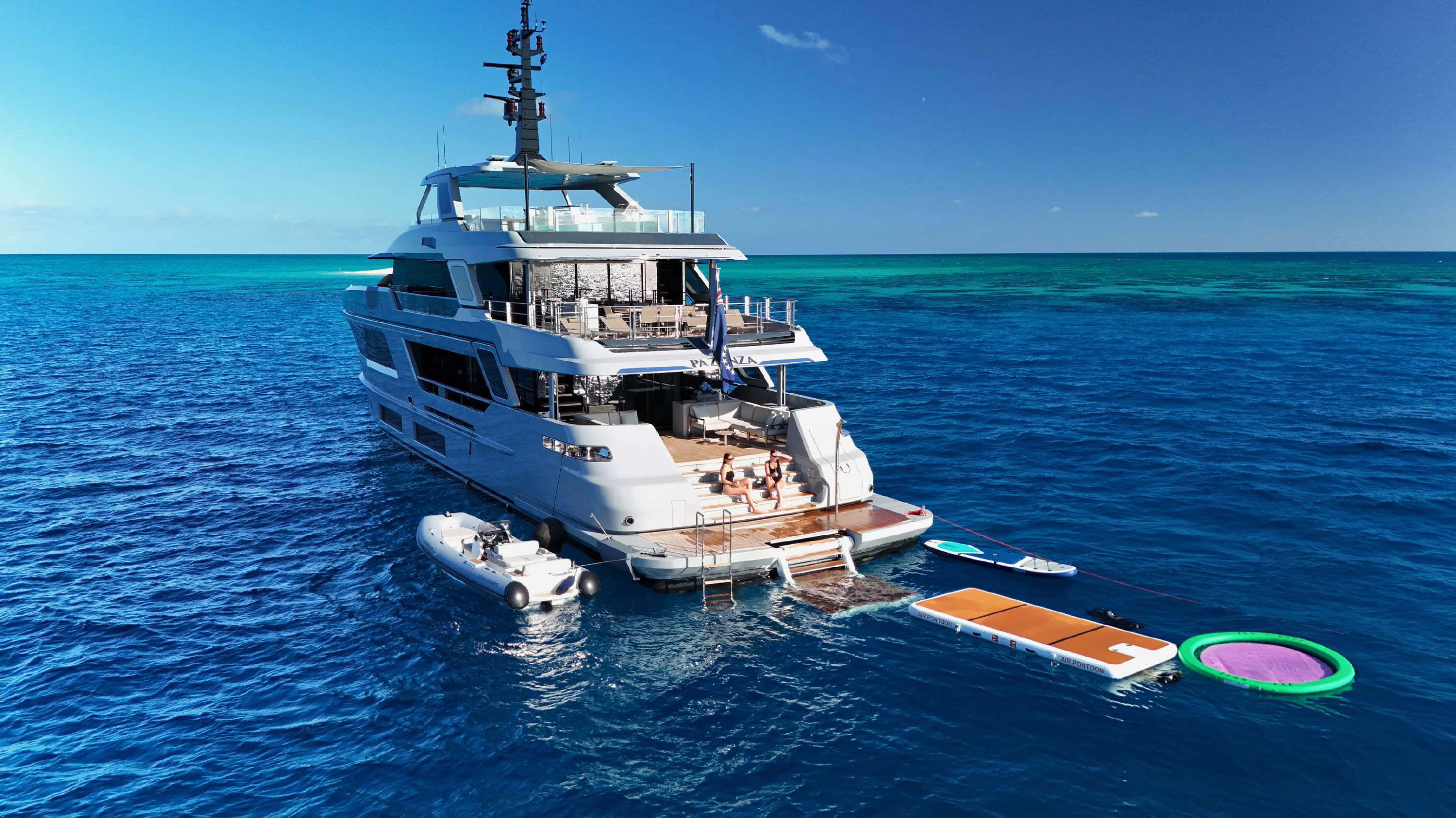 a boat in the water aboard PAZIENZA Yacht for Charter