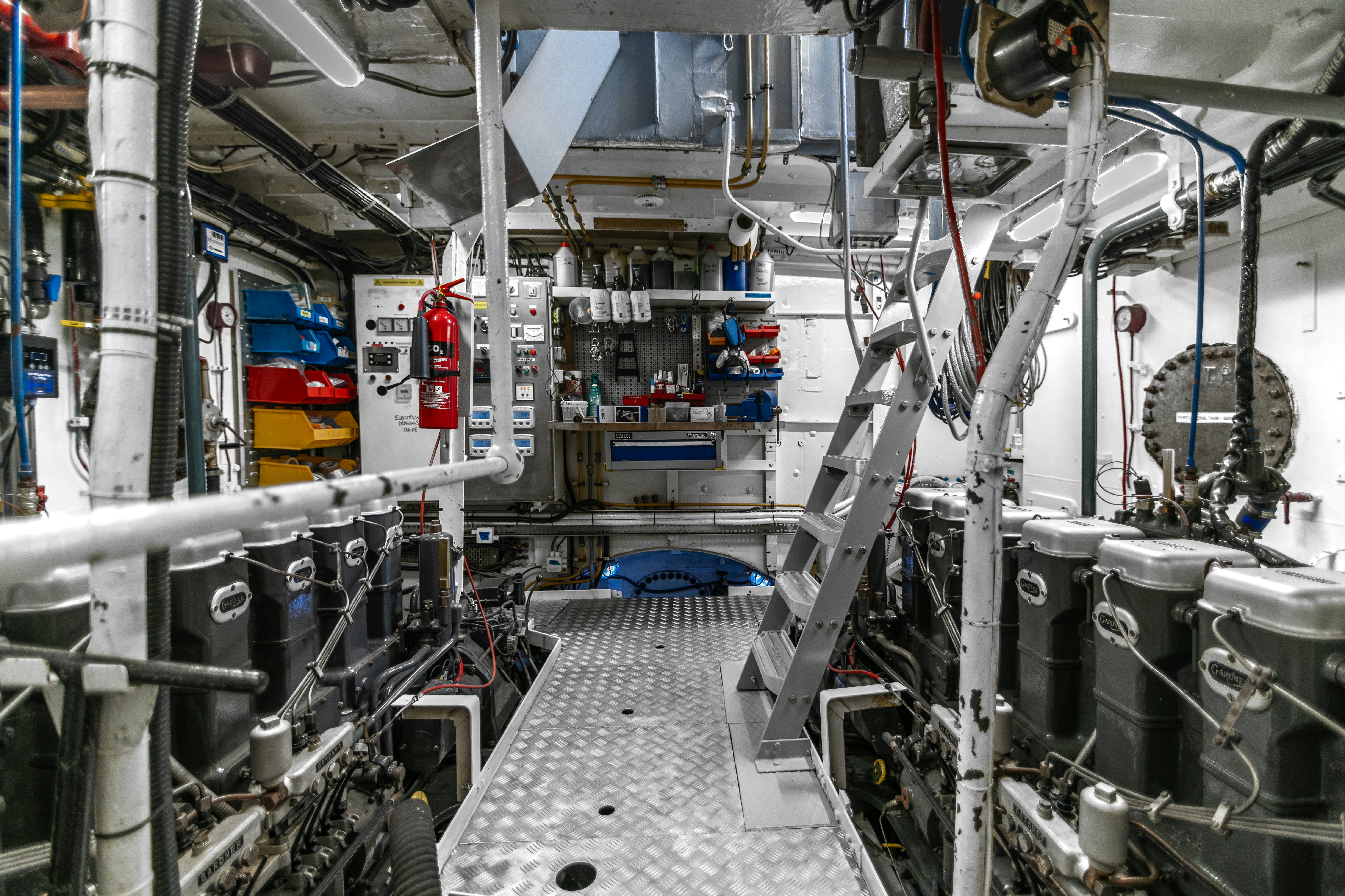 a large factory with machinery aboard LA FENICE Yacht for Sale