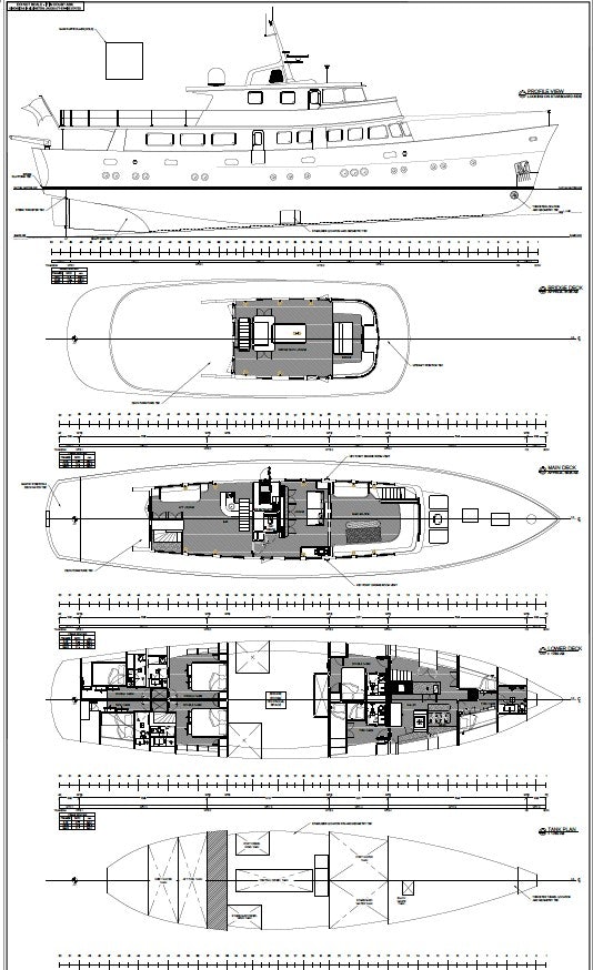 diagram, engineering drawing aboard LA FENICE Yacht for Sale