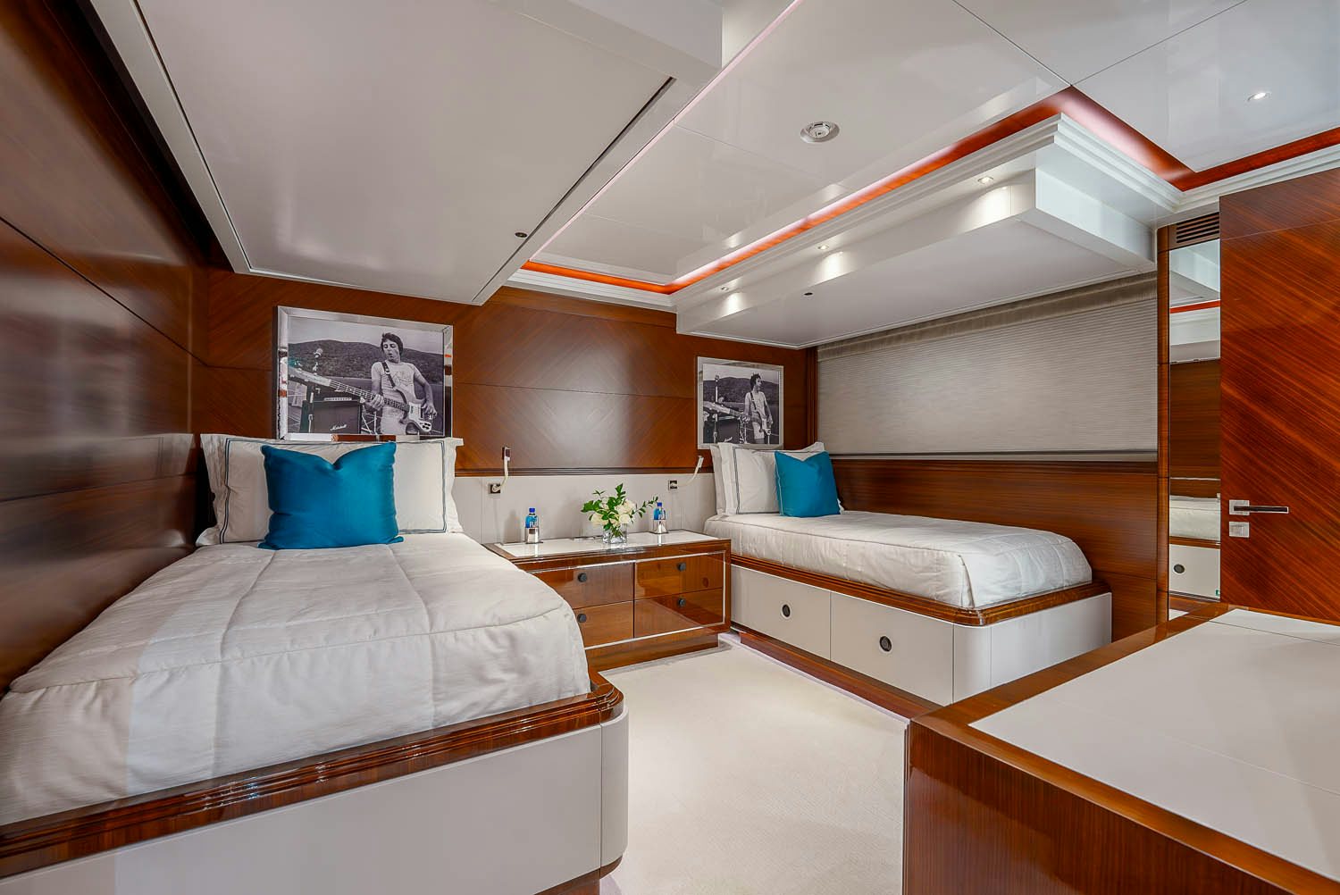 a room with a bed and a couch aboard KING BABY Yacht for Charter