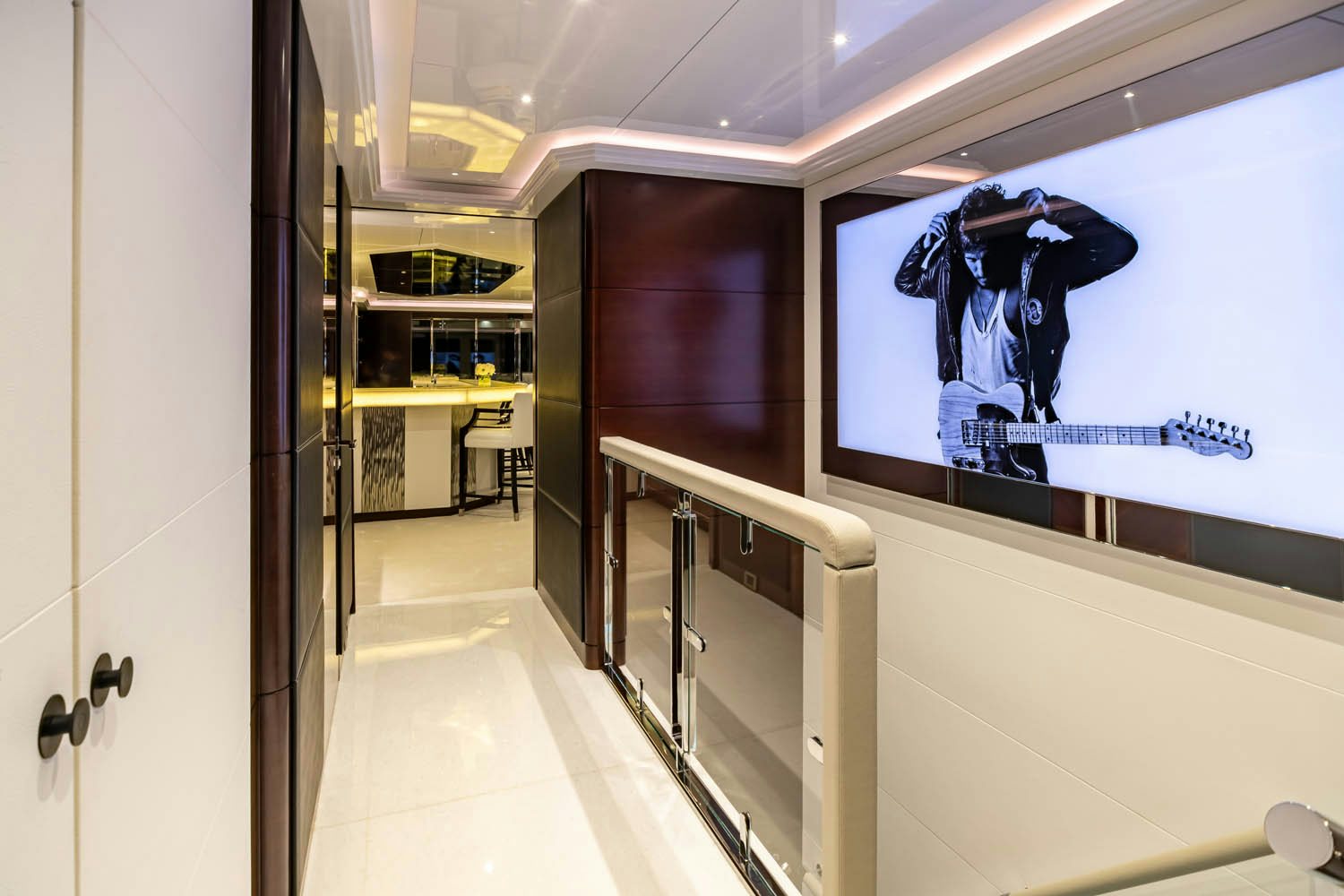 a room with a display aboard KING BABY Yacht for Charter