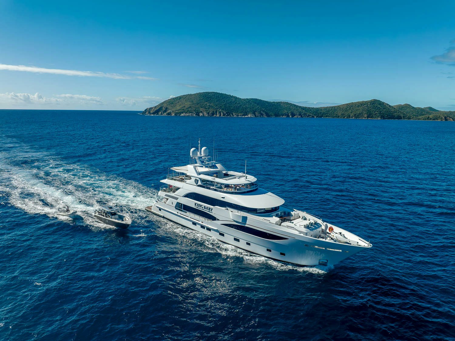 a boat on the water aboard KING BABY Yacht for Charter
