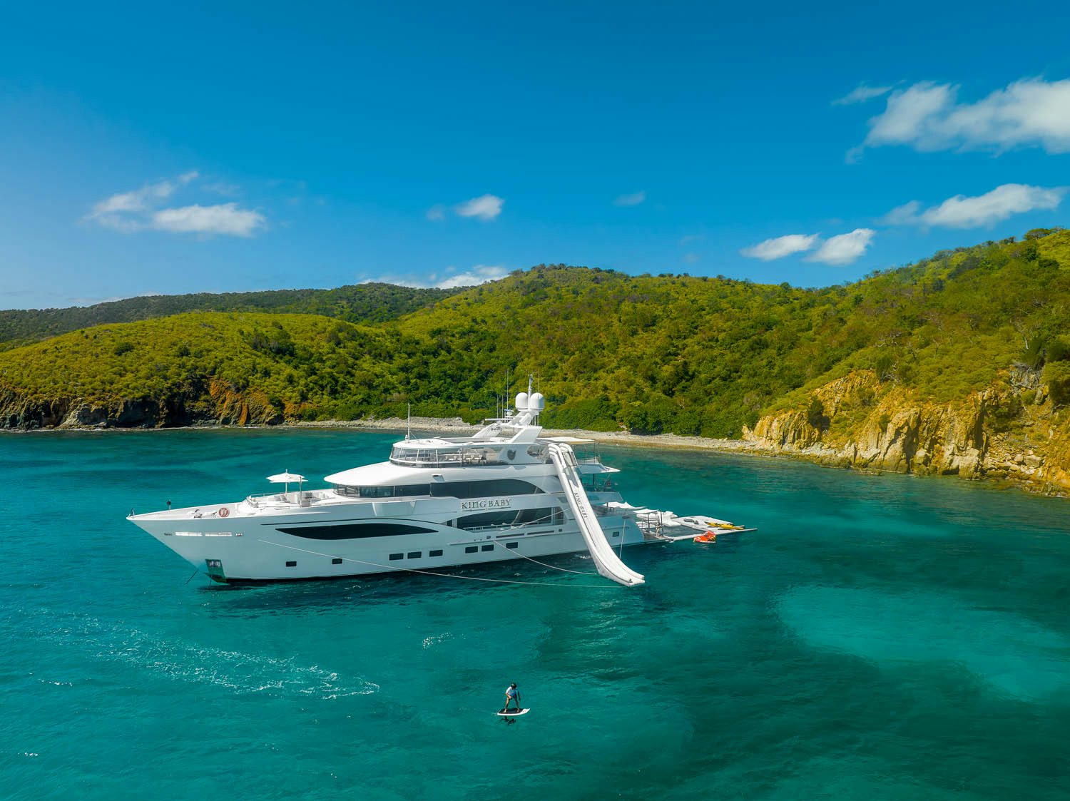 a boat on the water aboard KING BABY Yacht for Charter