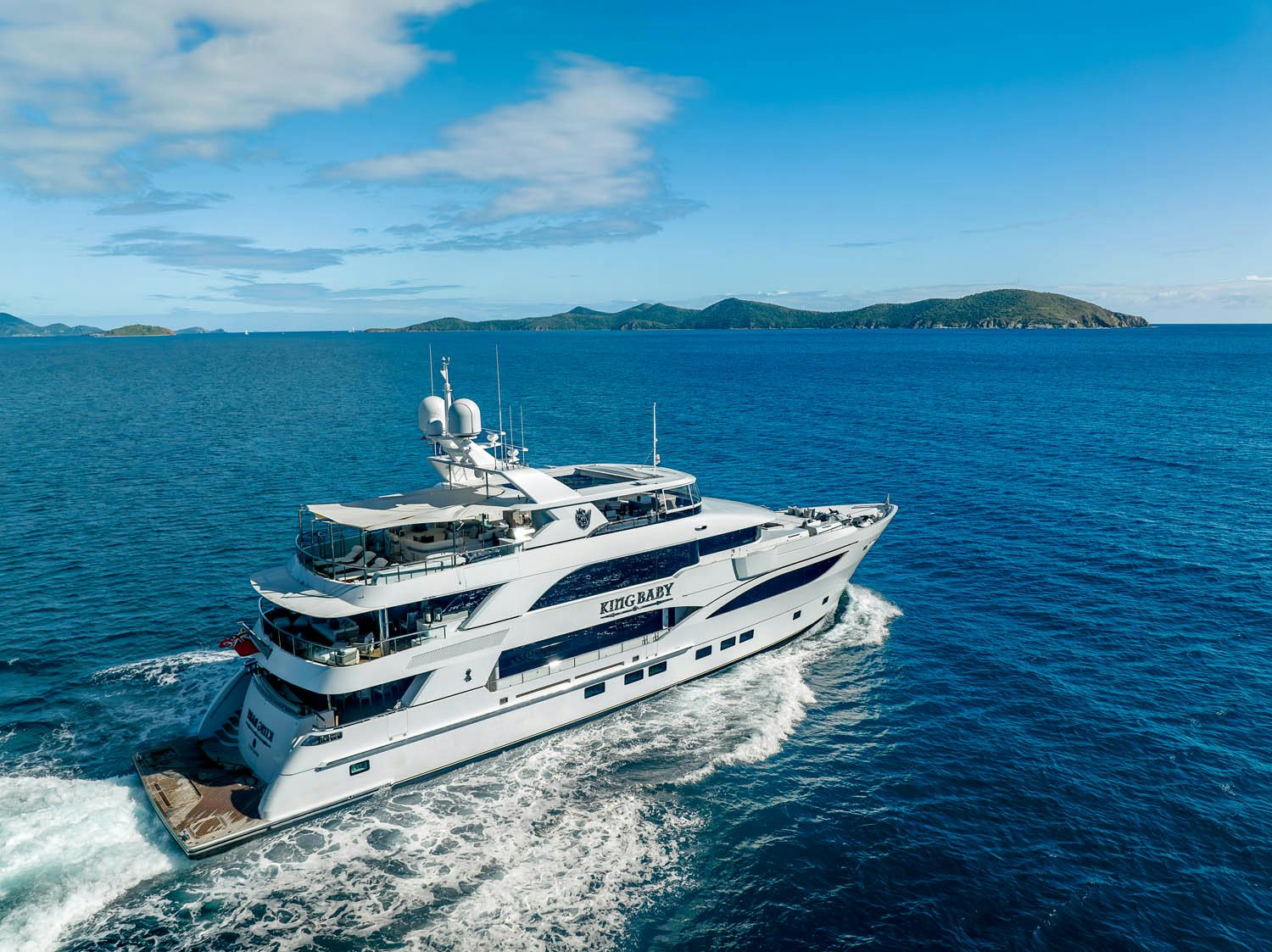 a boat on the water aboard KING BABY Yacht for Charter
