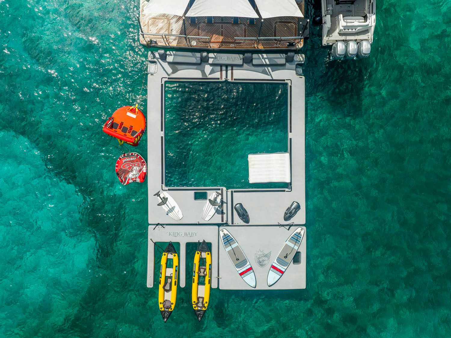 a satellite view of a ship aboard KING BABY Yacht for Charter