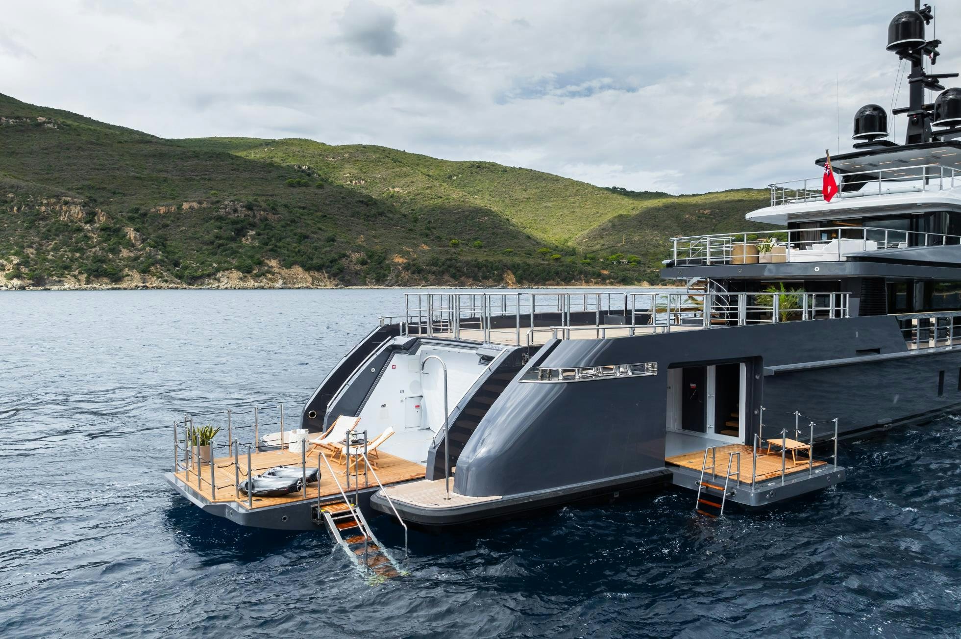 a boat in the water aboard M Yacht for Sale
