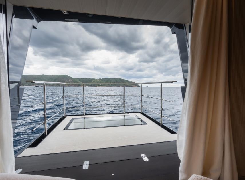 a boat on the water aboard M Yacht for Sale
