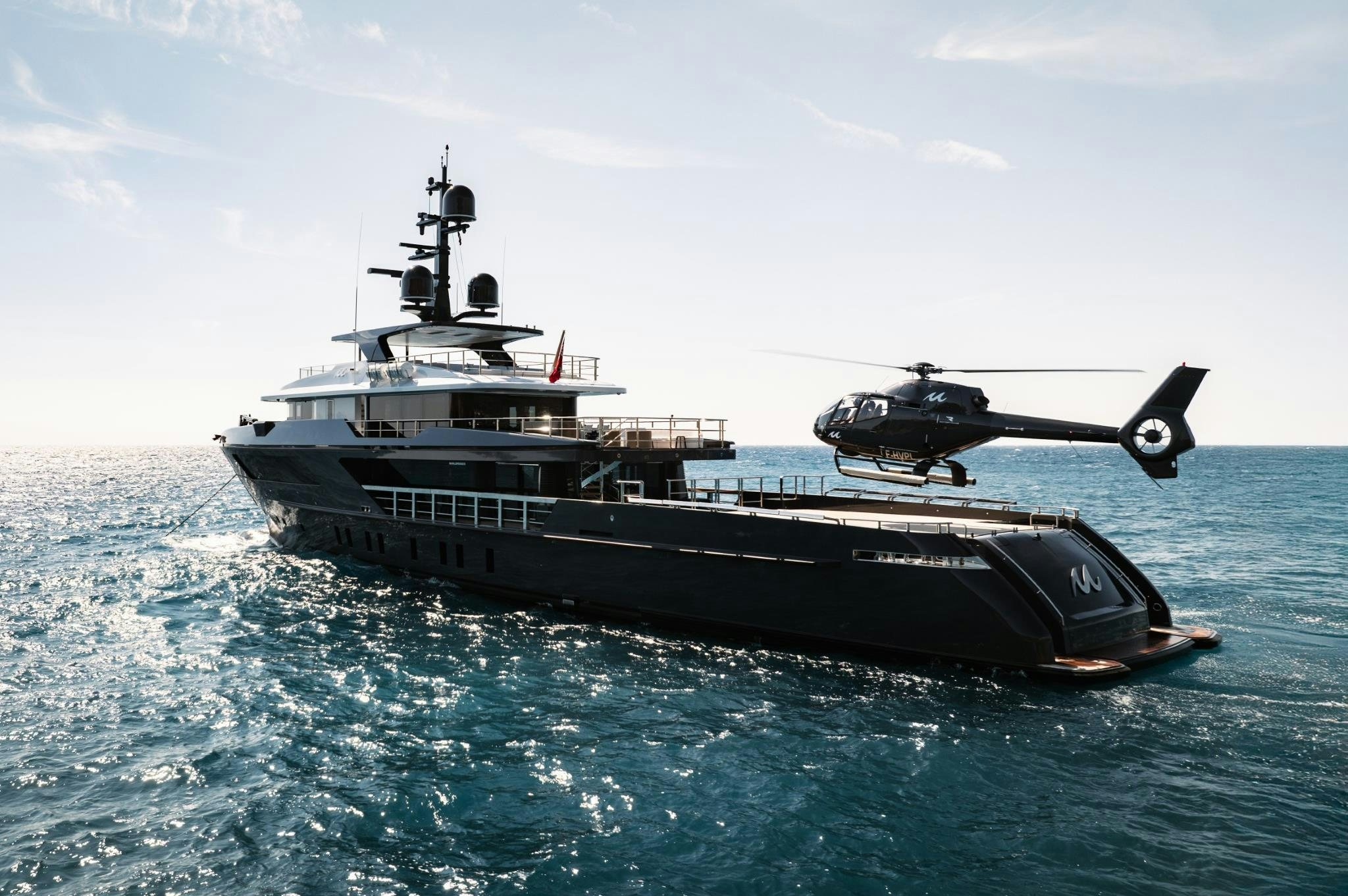 a boat in the water aboard M Yacht for Sale