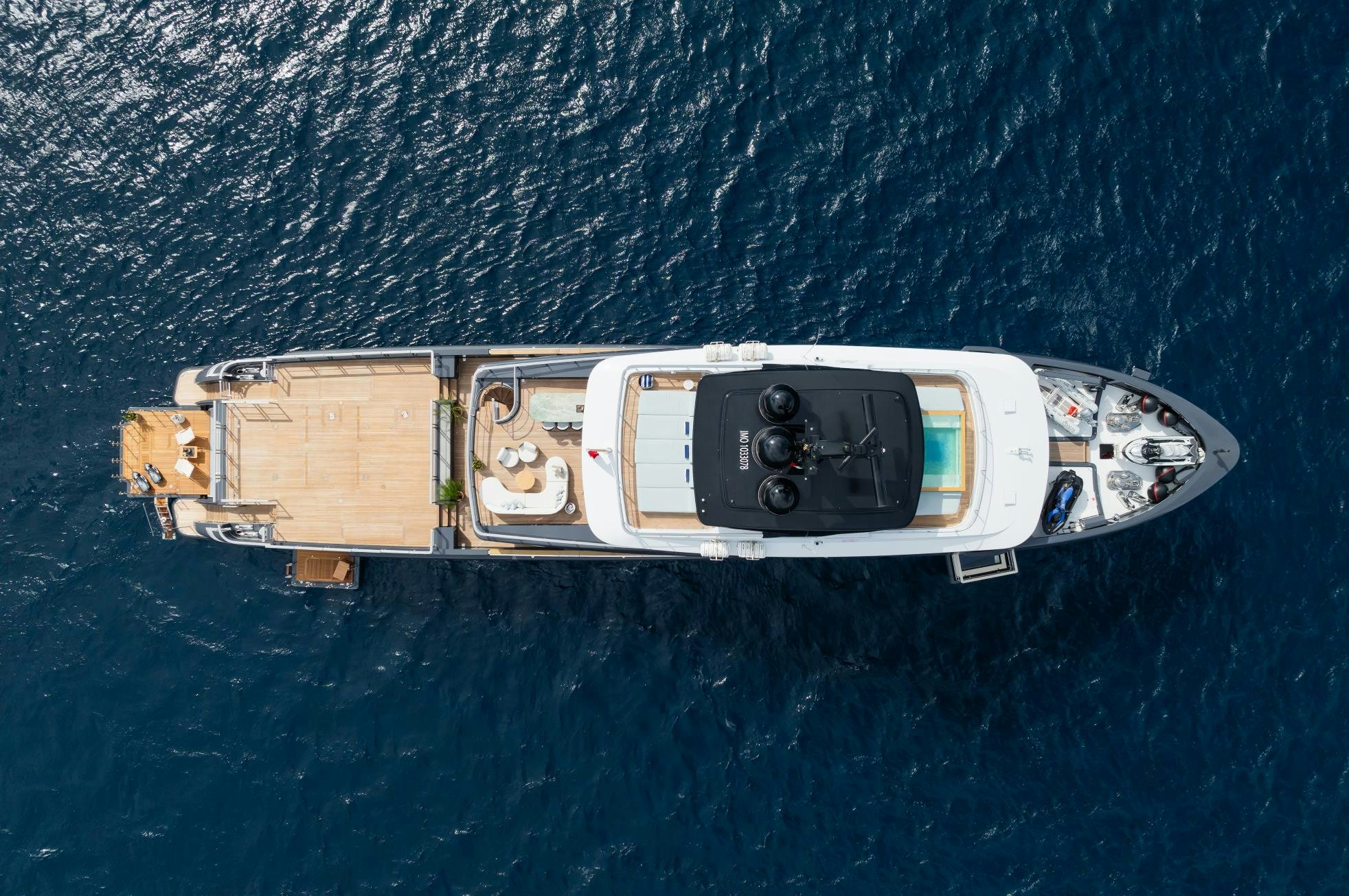 a ship in the water aboard M Yacht for Sale