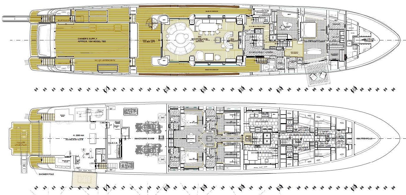 diagram aboard M Yacht for Sale