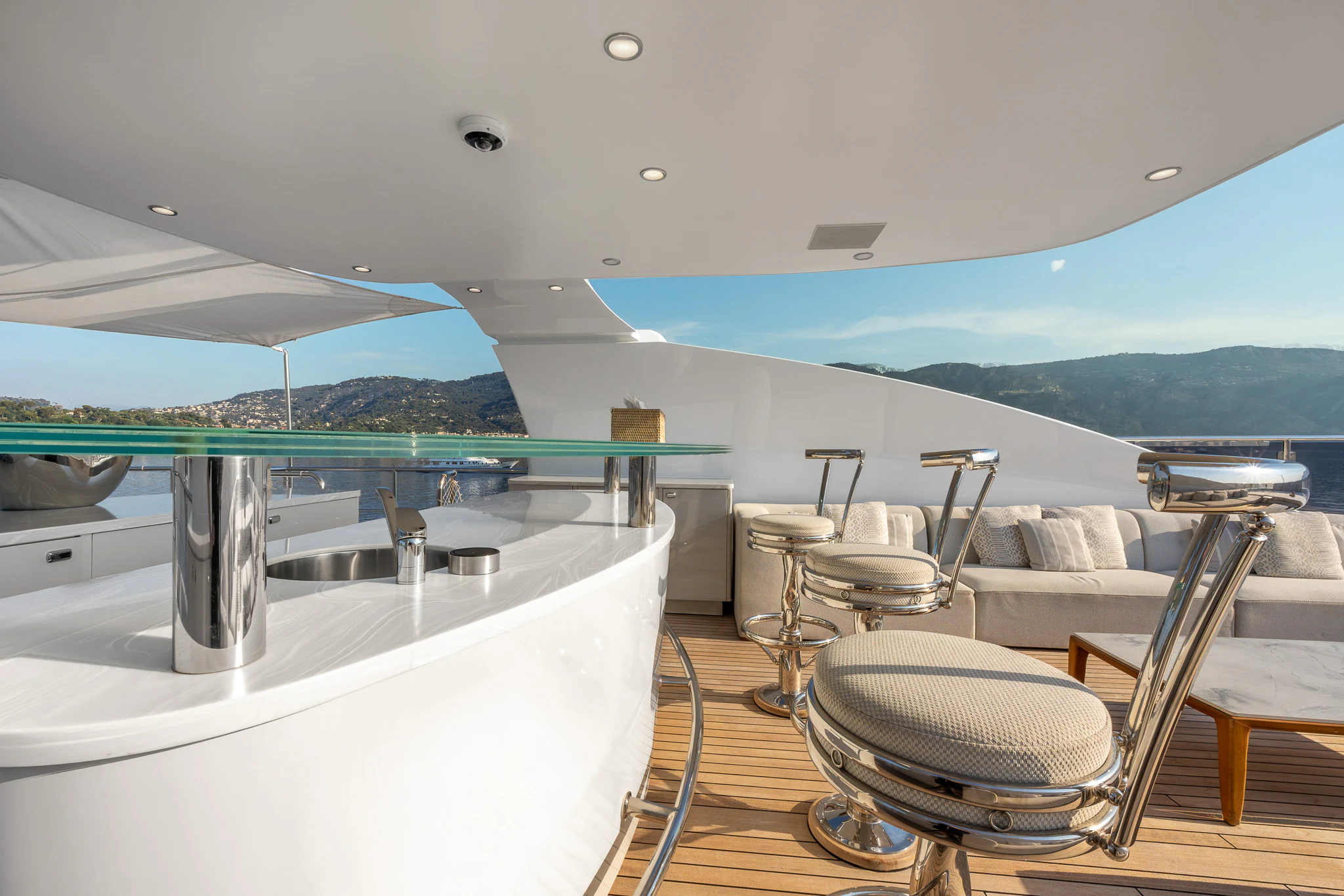 a boat on the water aboard TITIAN PEARL Yacht for Sale
