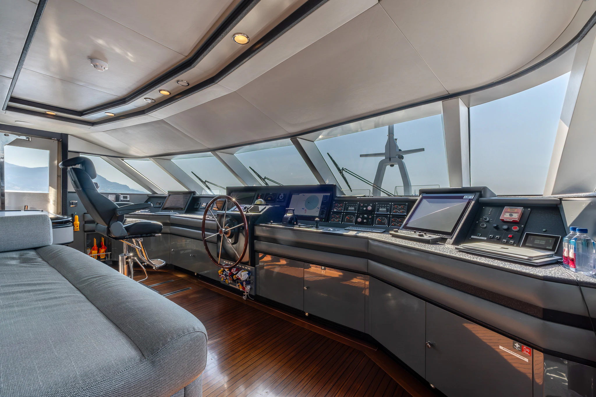 inside of a car aboard TITIAN PEARL Yacht for Sale